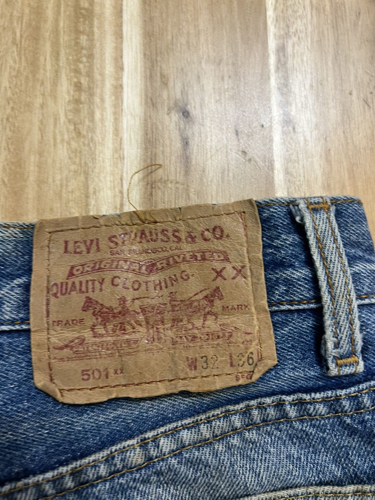 Levi's Vintage Levis 501XX Small E Distressed Denim Jeans Size US 32 / EU 48 - 15 Thumbnail
