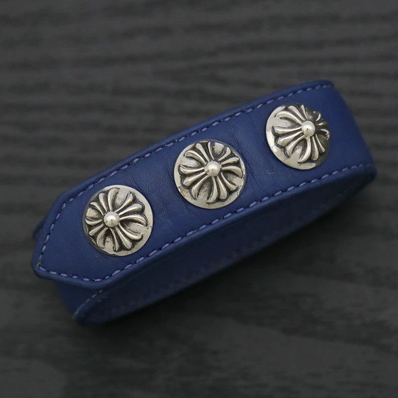 Chrome Hearts CHROME HEARTS 3 BUTTON 2 SNAP LEATHER BRACELET Size ONE SIZE - 1 Thumbnail