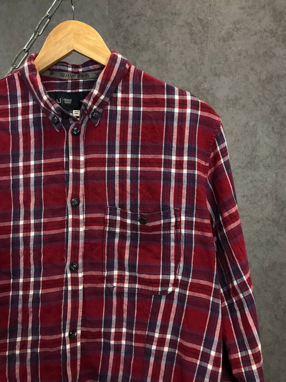 Armani Armani Jeans luxury designer big logo flannel shirt Size US L / EU 52-54 / 3 - 3 Thumbnail