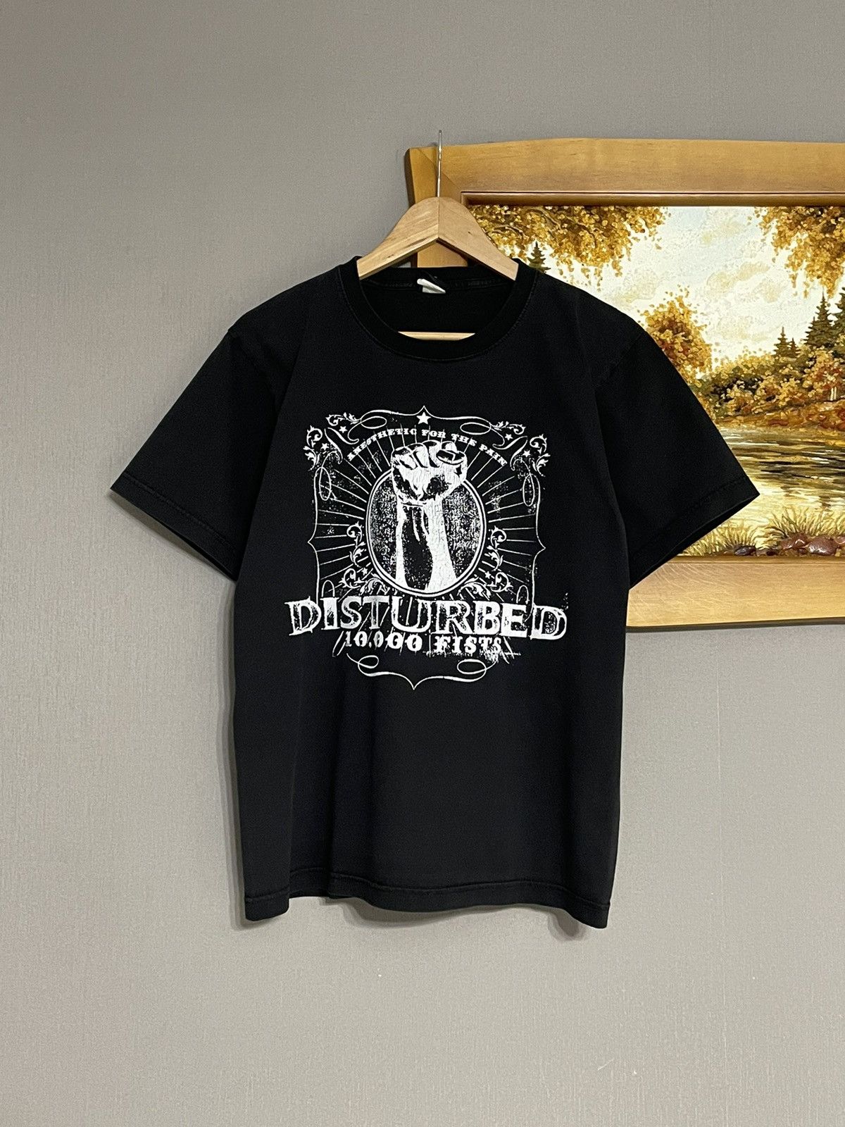 Band Tees × Vintage Rare Vintage 2005 Disturbed 10000 Fists Rock Tee Size US XL / EU 56 / 4 - 1 Thumbnail