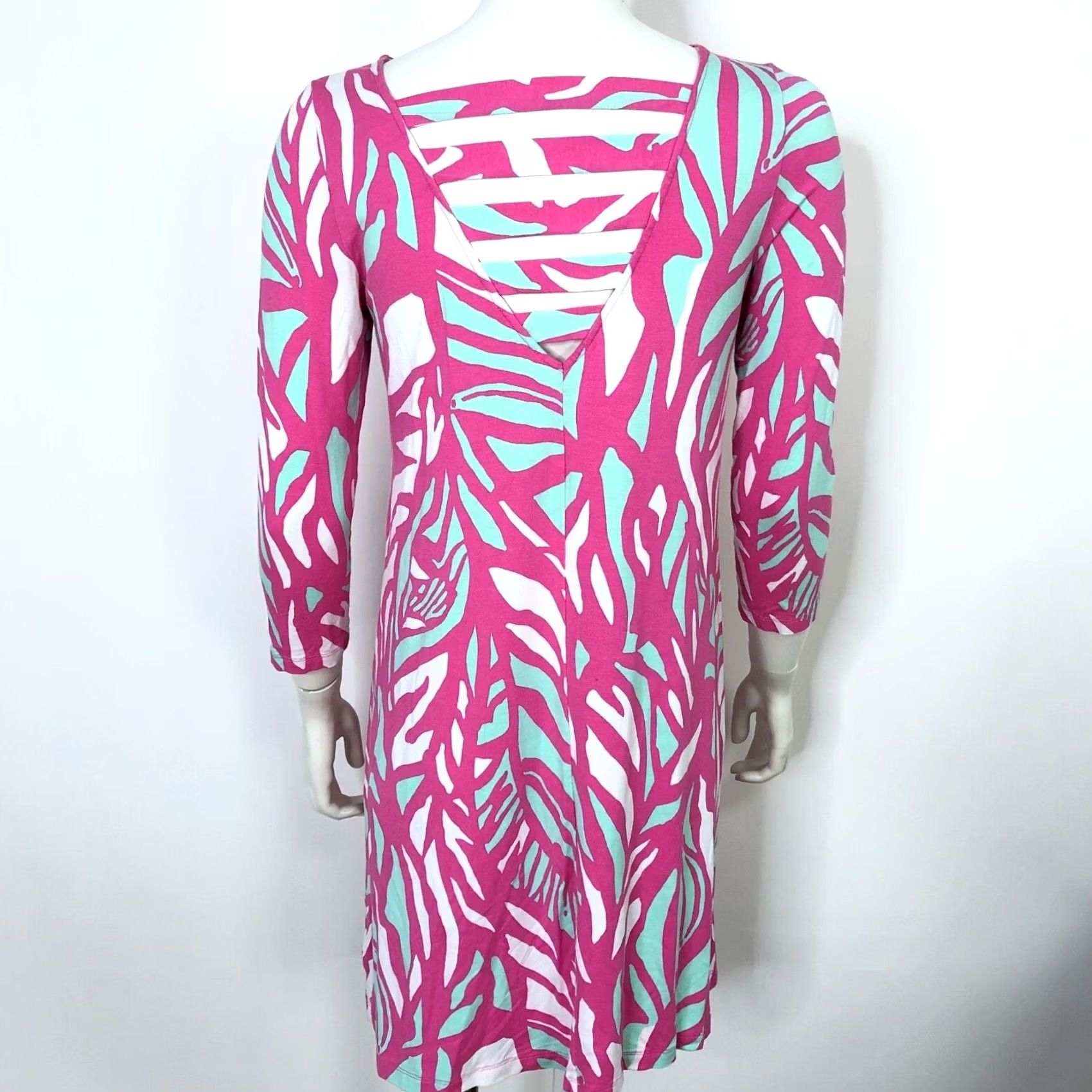 Lilly Pulitzer Lilly Pulitzer Ophelia Swing Dress Multicolor Geometric Womens Sleeveless Round Neck A-Line Knee Length Small Regular Size S Size S / US 4 / IT 40 - 4 Thumbnail