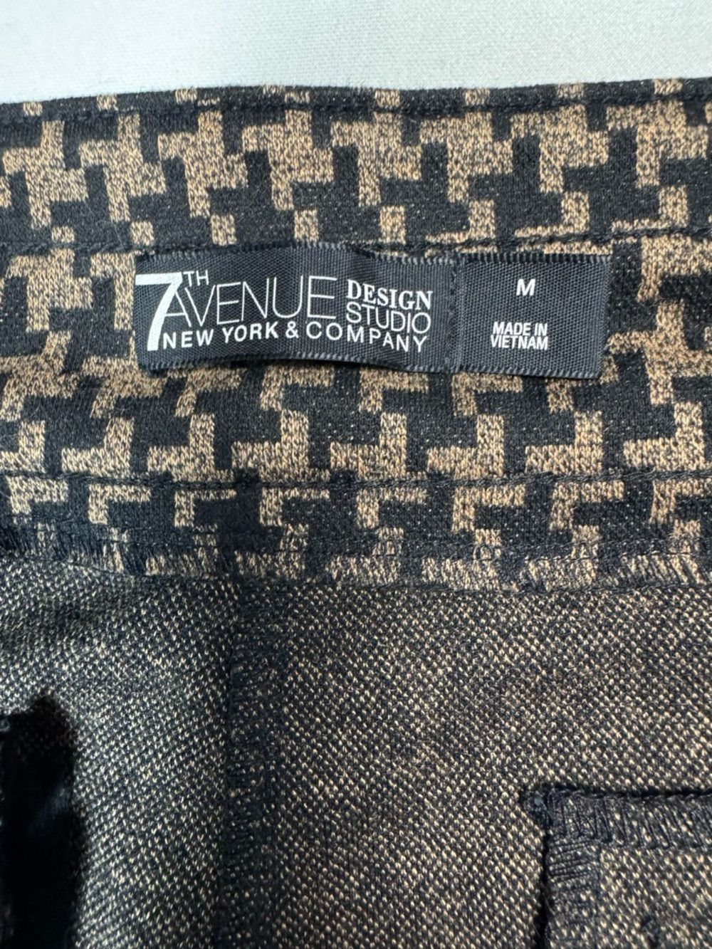Other 7Th Avenue New York & Company Jersey Houndstooth Brown Trou Size 32" / US 10 / IT 46 - 7 Thumbnail