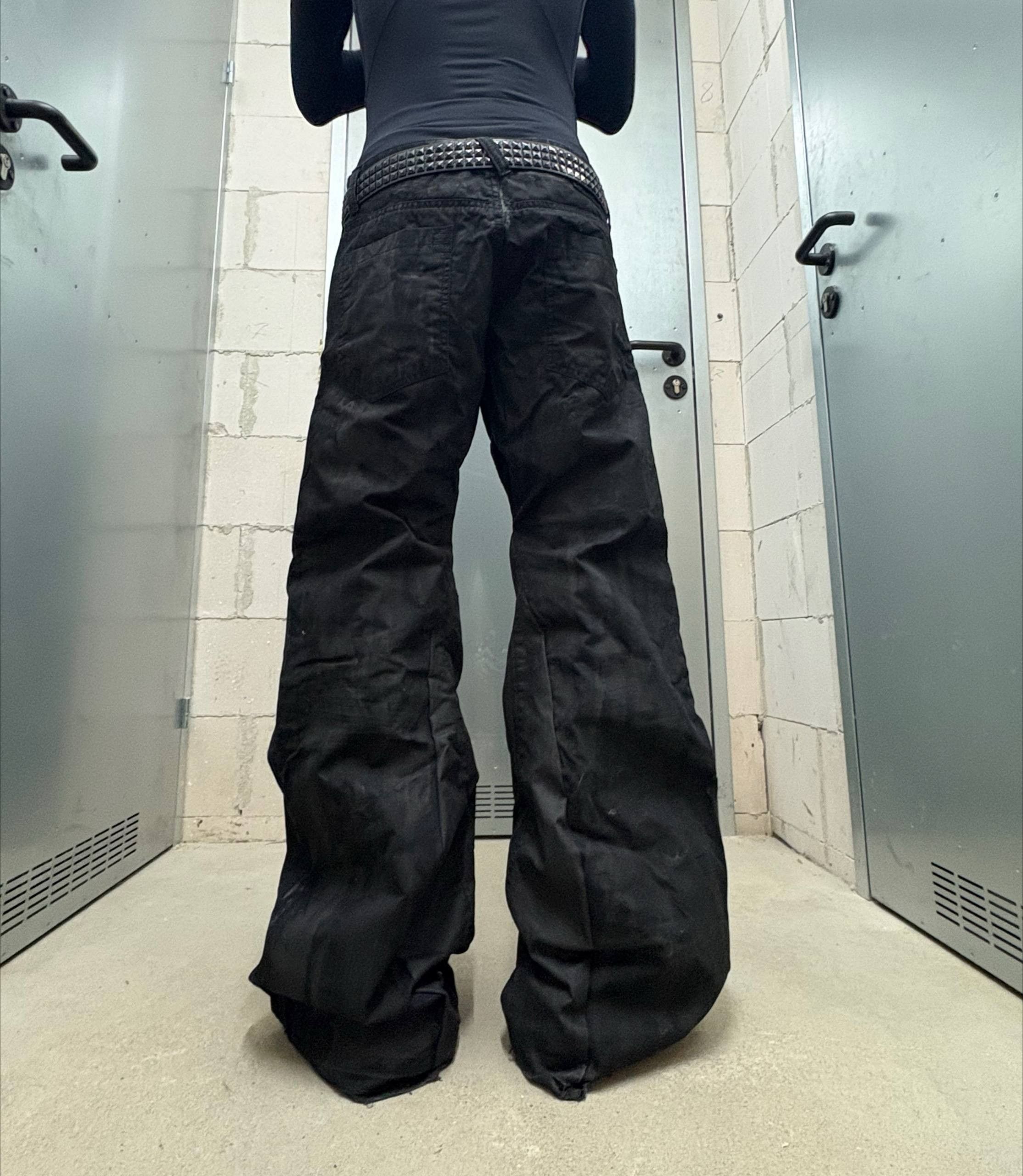 Japanese Brand Custom Black Baggy Distressed Jeans Painted Wide Leg Size US 31 - 8 Thumbnail