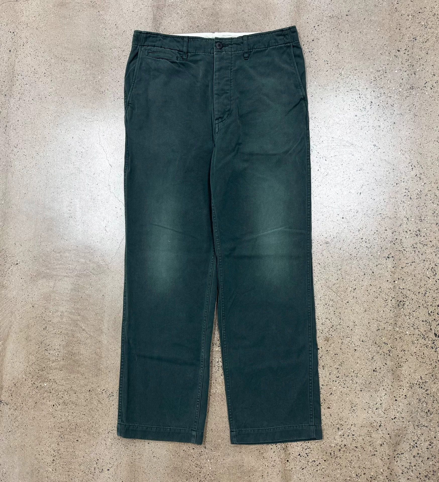 visvim field chino pants in washed green