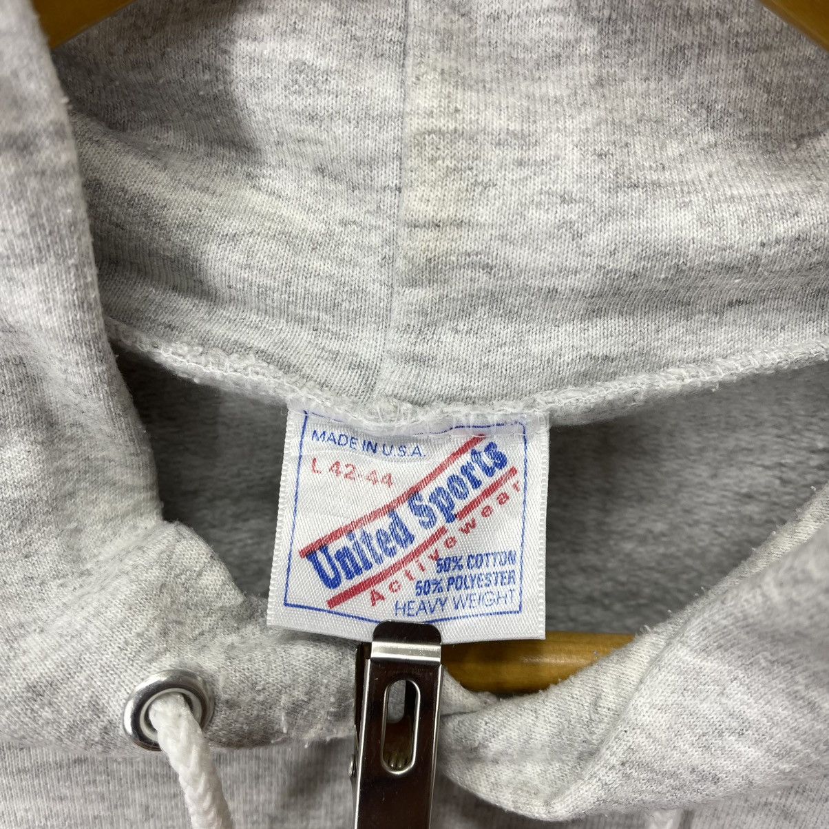 Vintage 90s Vintage UNITED SPORTS Hoodie Pullover #2043/14 Size US L / EU 52-54 / 3 - 6 Thumbnail