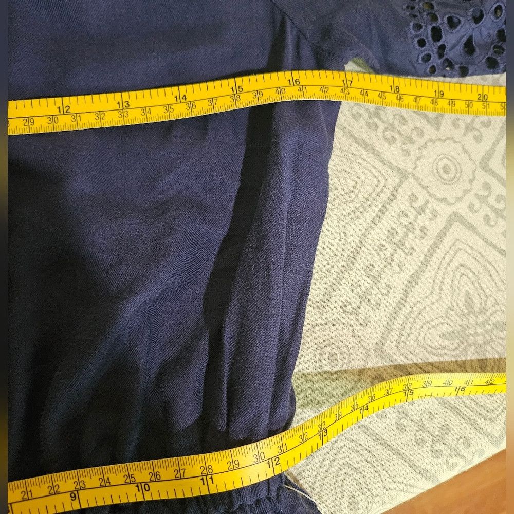 Michael Kors Michael Kors Navy Blue Tiered Eyelet Short Sleeve Dress XS Size XS / US 0-2 / IT 36-38 - 6 Thumbnail