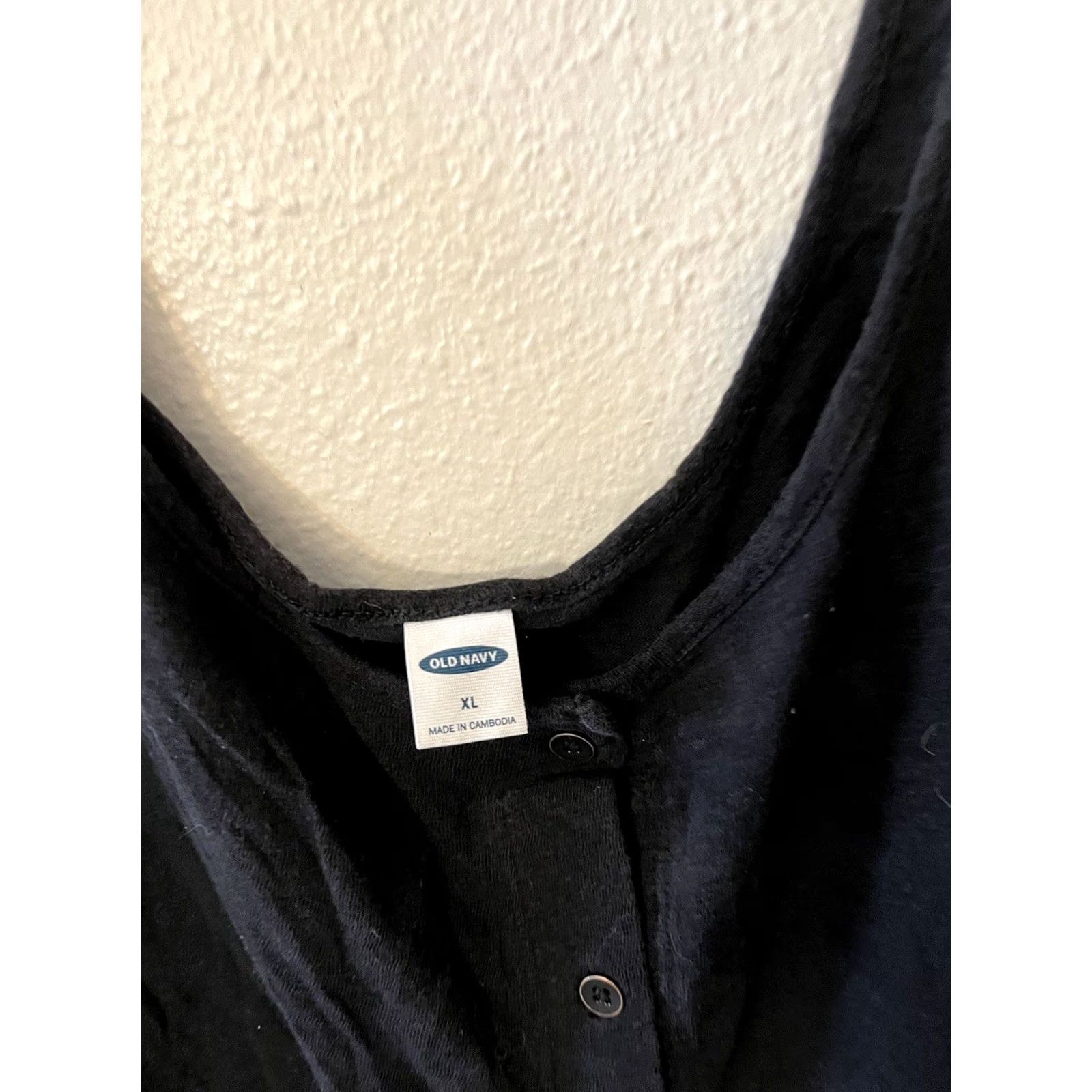 Old Navy Old Navy Tank Top Shirt Women XL Black Cotton Round Neck Button Down Slimming Large Size XL / US 12-14 / IT 48-50 - 3 Thumbnail