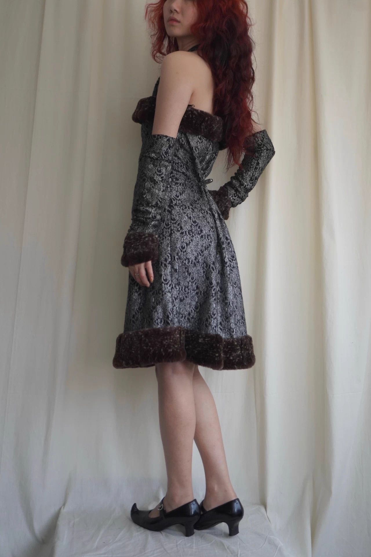 Chanel Chanel 2005 AW Halter Lace Dress Sleeve Set Silver/Suede L Size L / US 10 / IT 46 - 3 Thumbnail