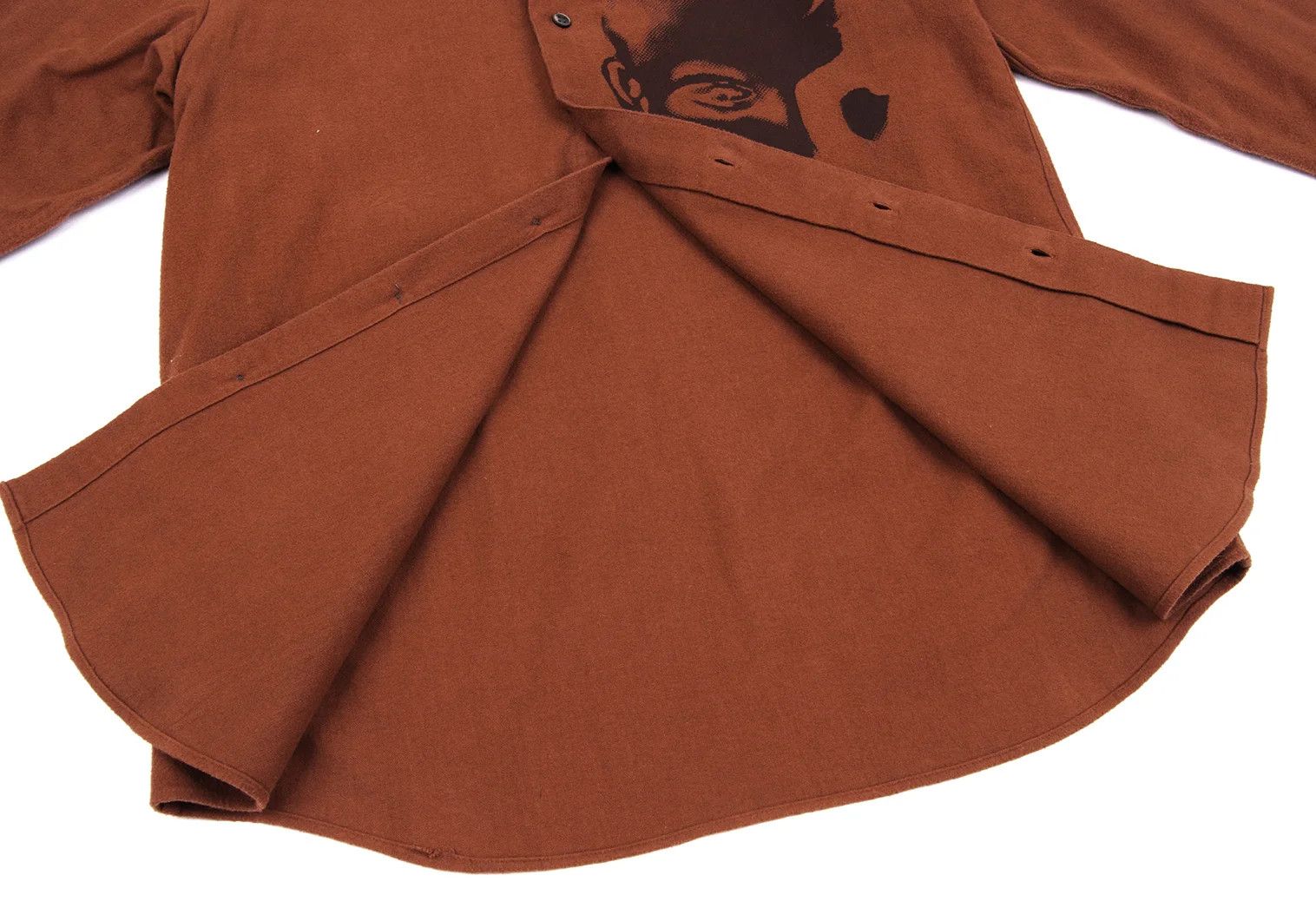 Jean Paul Gaultier Cotton Moleskin Face Print Long Sleeve Shirt Orange 48 Size US M / EU 48-50 / 2 - 11 Thumbnail