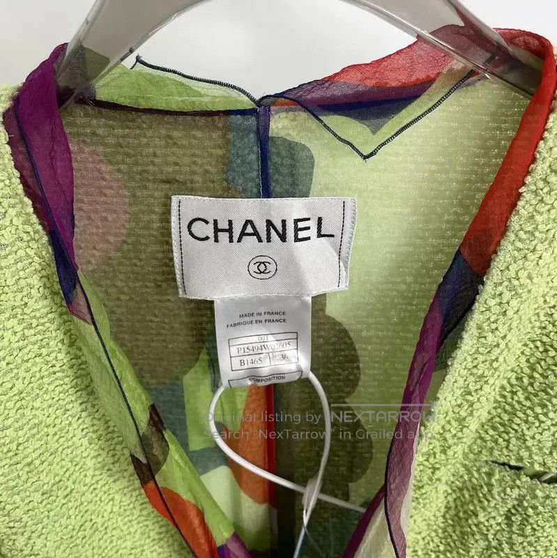 Chanel Chanel Green Cotton Long Sleeve Cardigan . Size S / US 4 / IT 40 - 4 Thumbnail