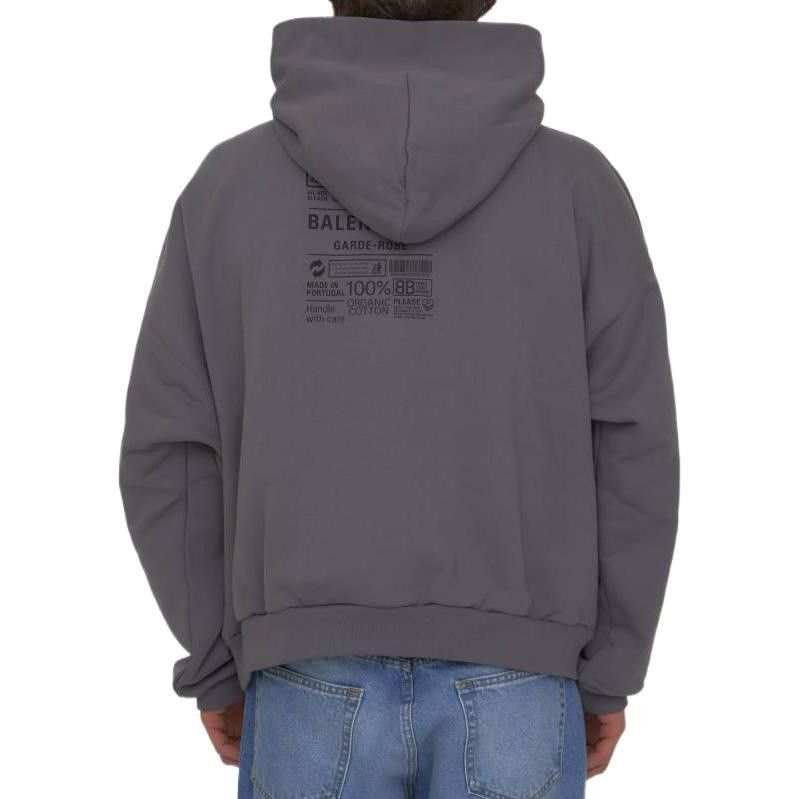 Balenciaga o1la1rc1a0725 Medium Fit Hoodie in Smoked Grey/Black Size US XL / EU 56 / 4 - 4 Thumbnail