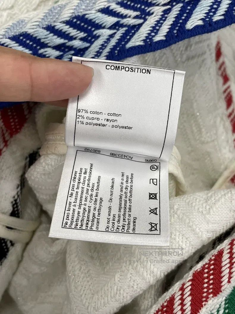 Chanel Chanel Airport Series Blue-edged Striped Knitted Cardigan Size XXS / US 00 / IT 34 - 7 Thumbnail