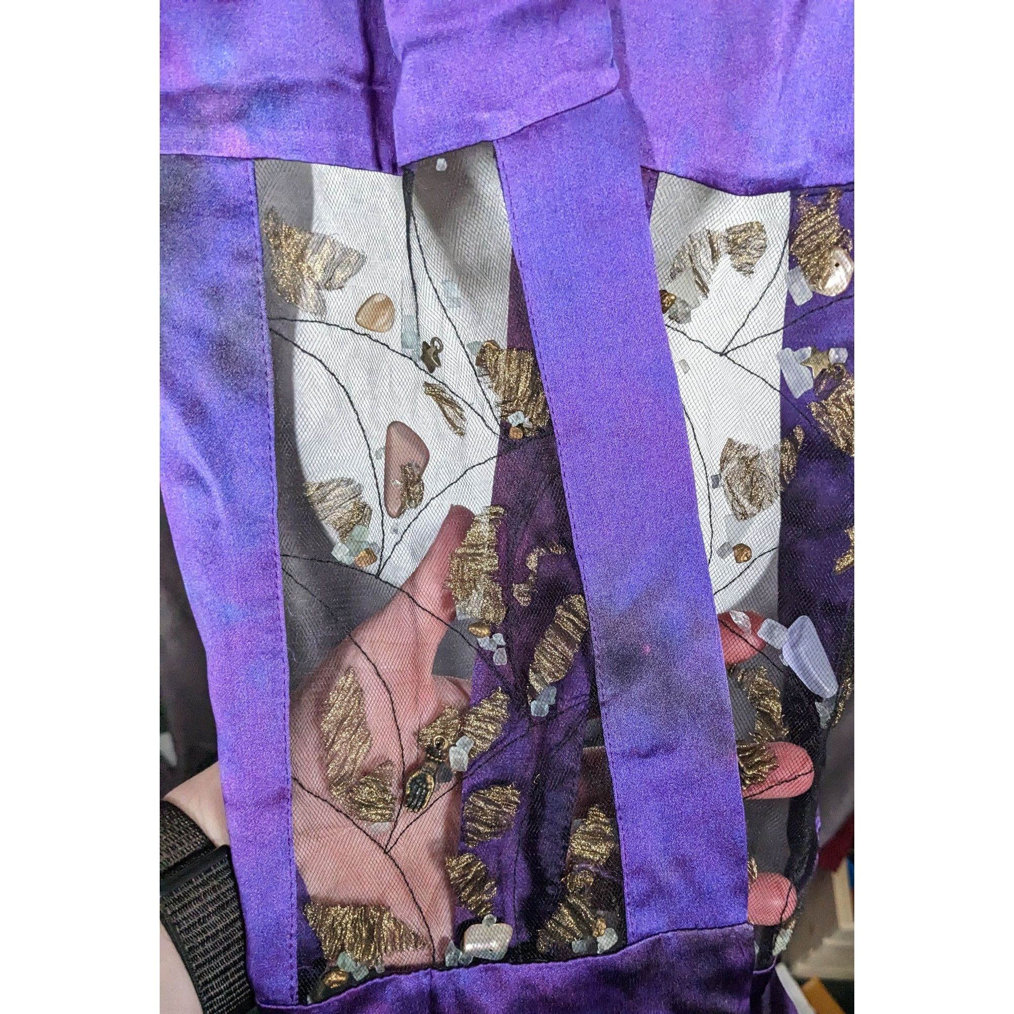 Other Gothic Mystic Purple Mottled Scarf With Crystal And Charm In Size ONE SIZE - 9 Thumbnail