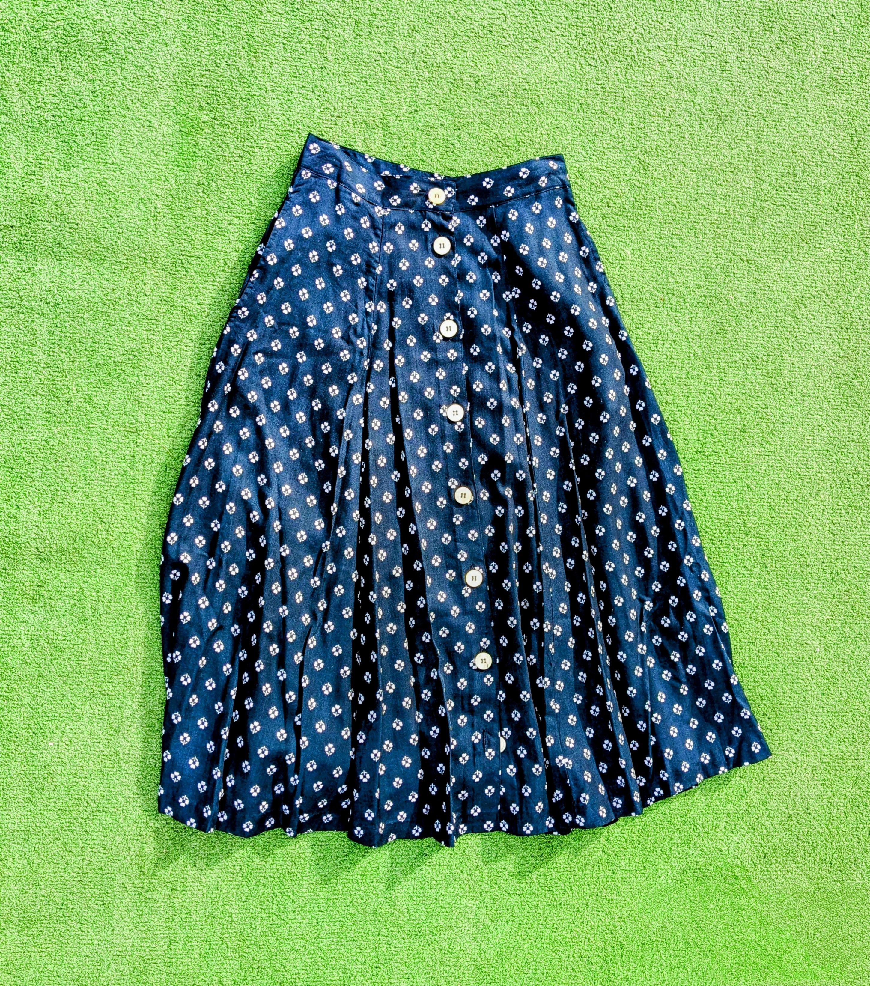 Esprit Vintage ESPRIT Retro Flower Print Button Down Maxi Skirt Size 26" / US 2 / IT 38 - 7 Thumbnail