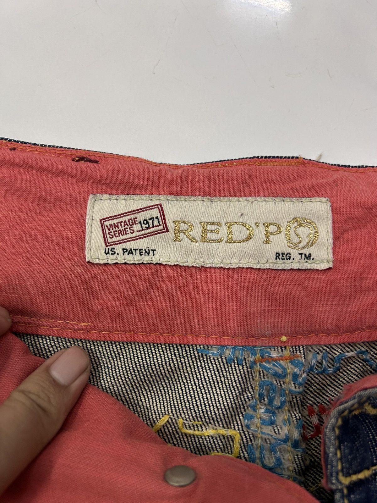 Japanese Brand × Vintage Vintage Red Pepper US Patent Denim Sand Wash Ripped Jeans Size US 27 - 16 Thumbnail