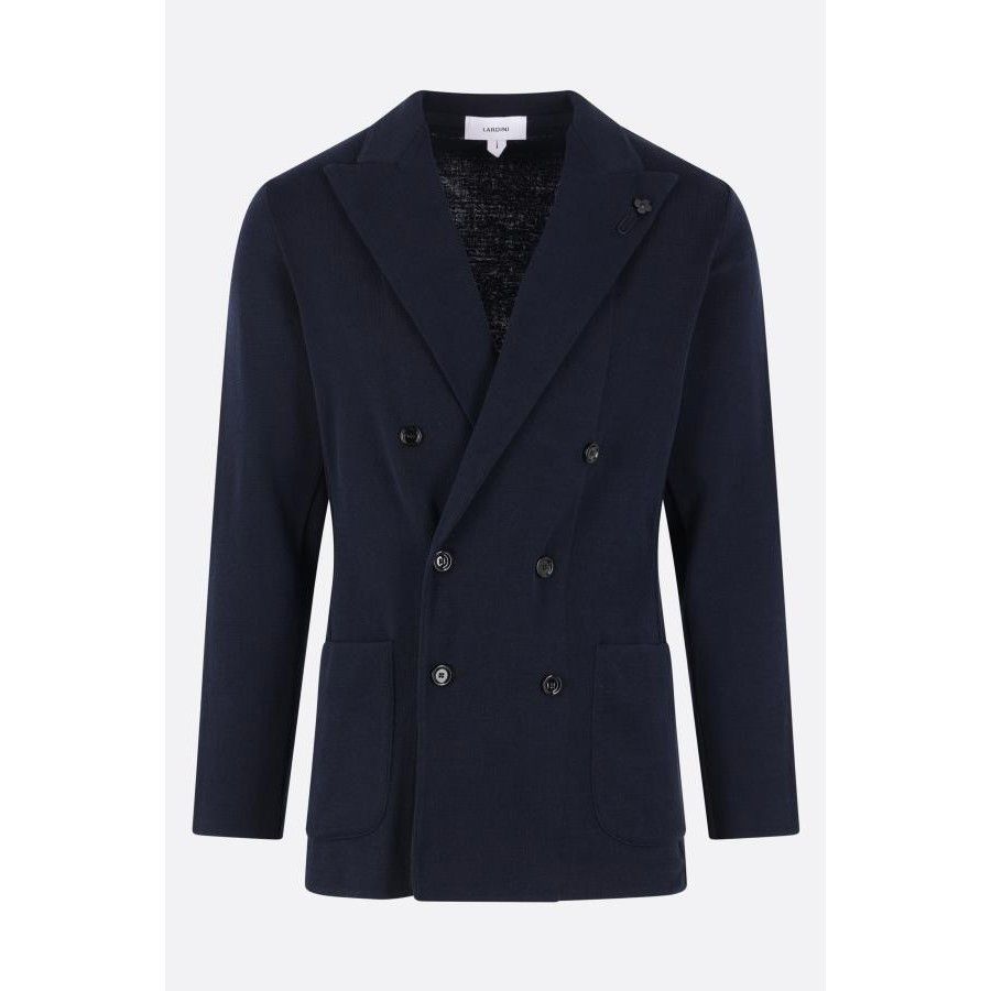 Lardini LARDINI Double Breast Blue Knit Jacket New & Authentic (Men' Size US S / EU 44-46 / 1 - 1 Thumbnail