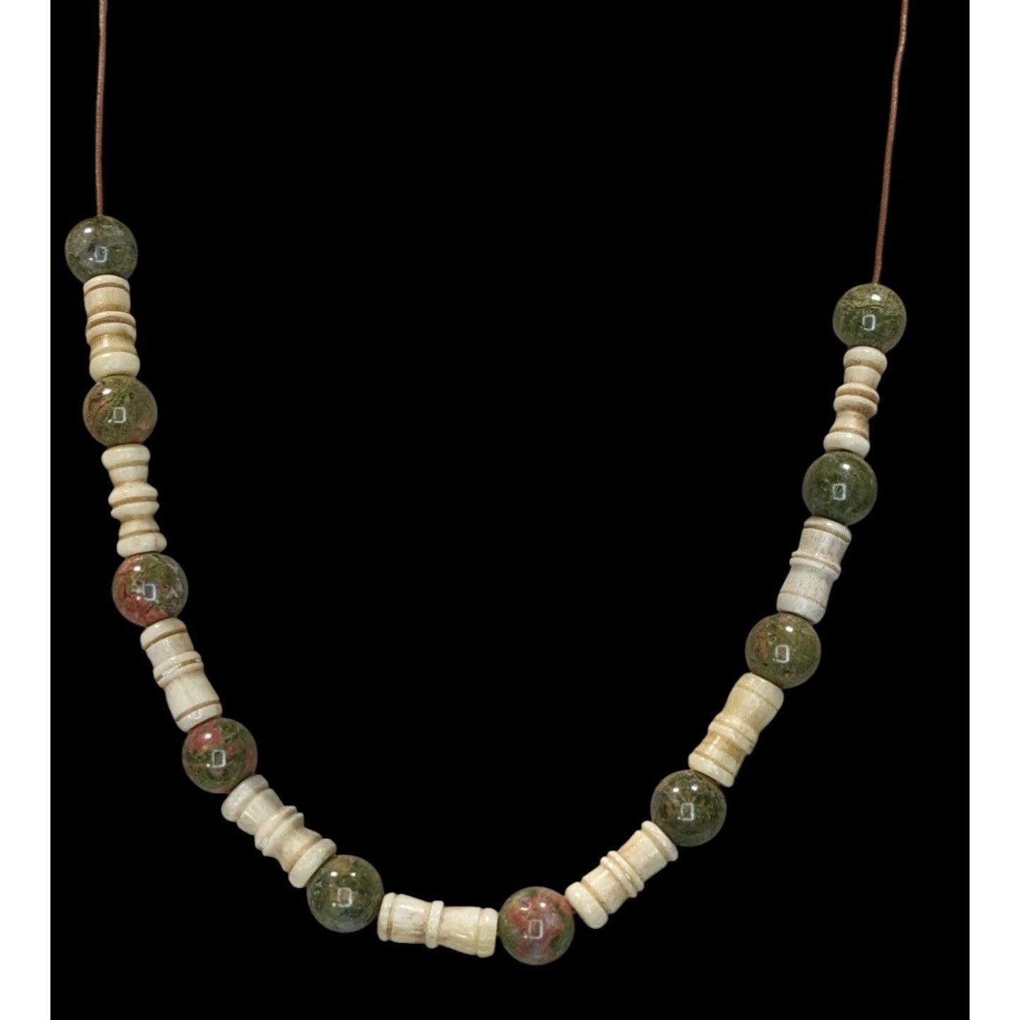 Other Vintage Bohemian Agate & Cow Bone Beaded Necklace Size ONE SIZE - 3 Thumbnail