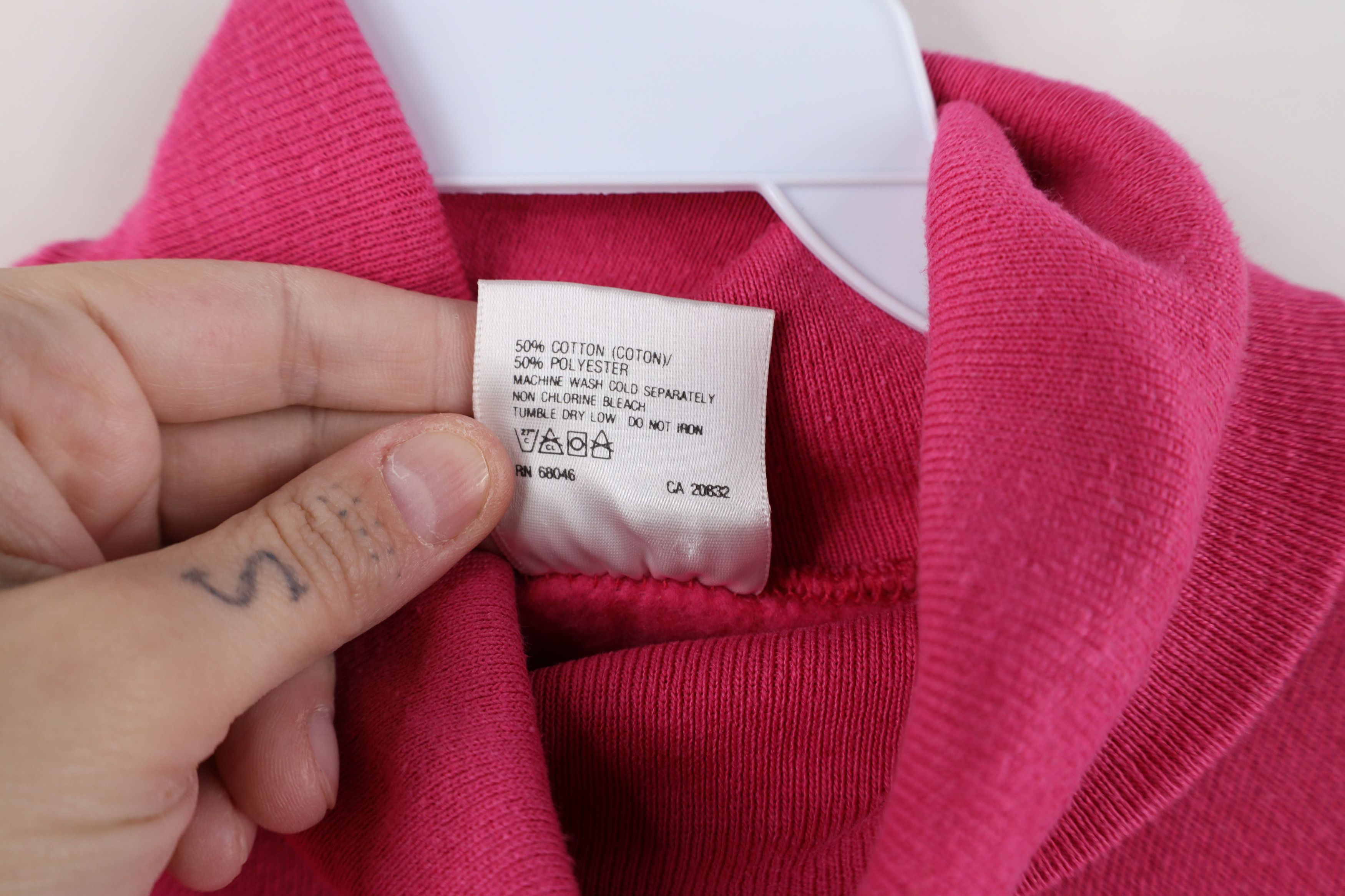 Vintage Vintage 90s Streetwear Blank Turtleneck Sweatshirt Pink USA Size L / US 10 / IT 46 - 10 Thumbnail