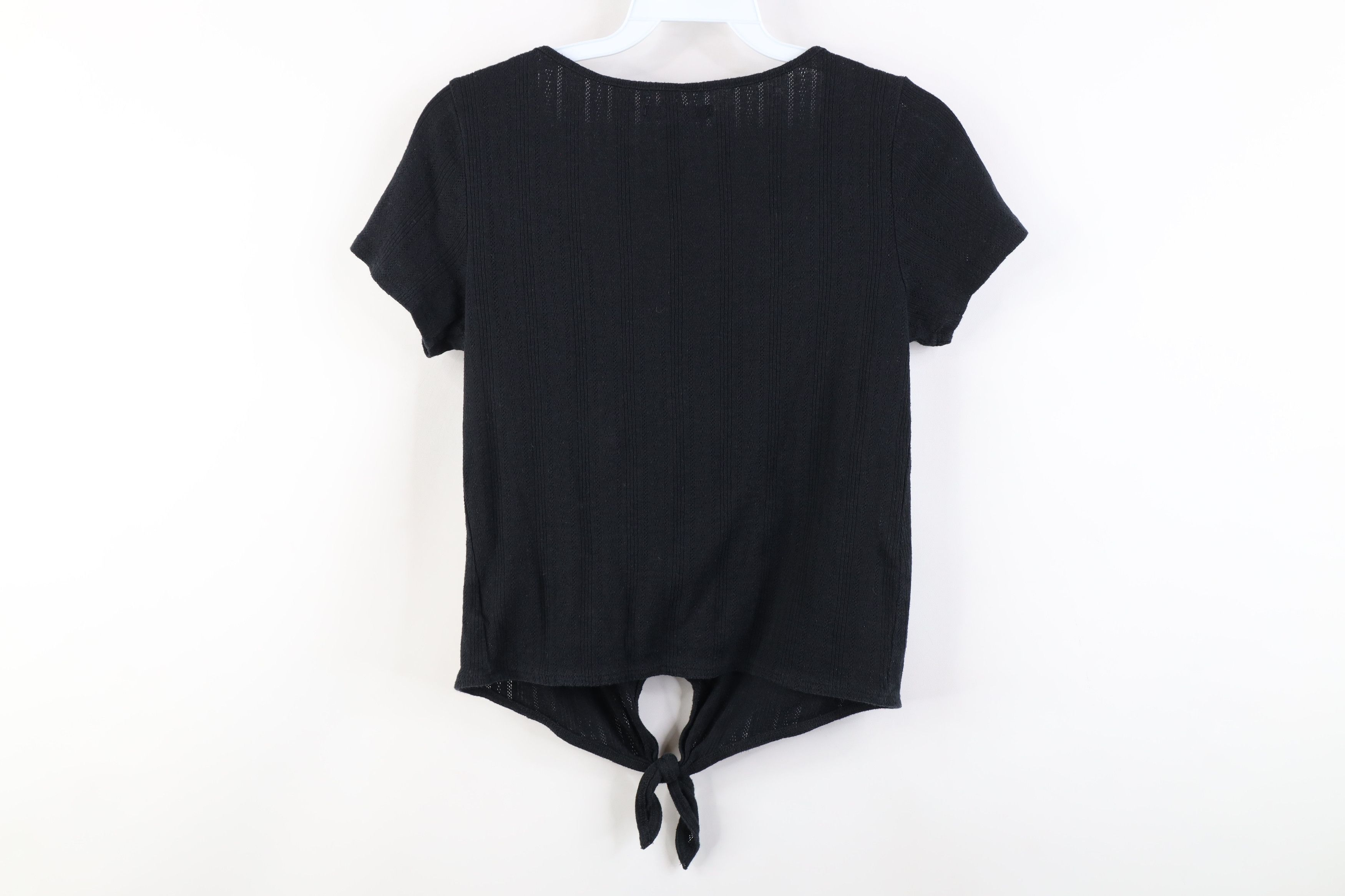 American Eagle Outfitters Vintage 90s Y2K American Eagle Tie Knit Button T-Shirt Black Size S / US 4 / IT 40 - 11 Thumbnail