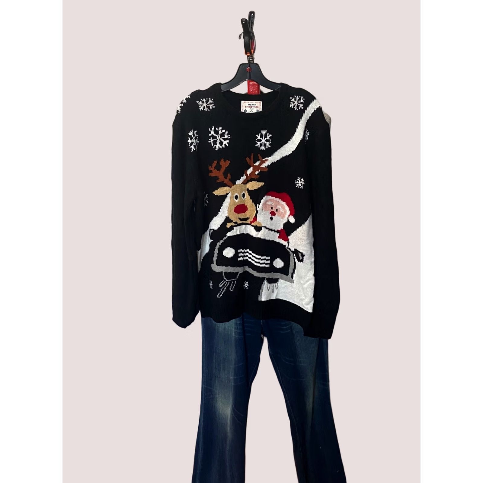 Vintage SWEATER Santa Rudolph Car Christmas Large L Vest Mens Size US L / EU 52-54 / 3 - 1 Thumbnail