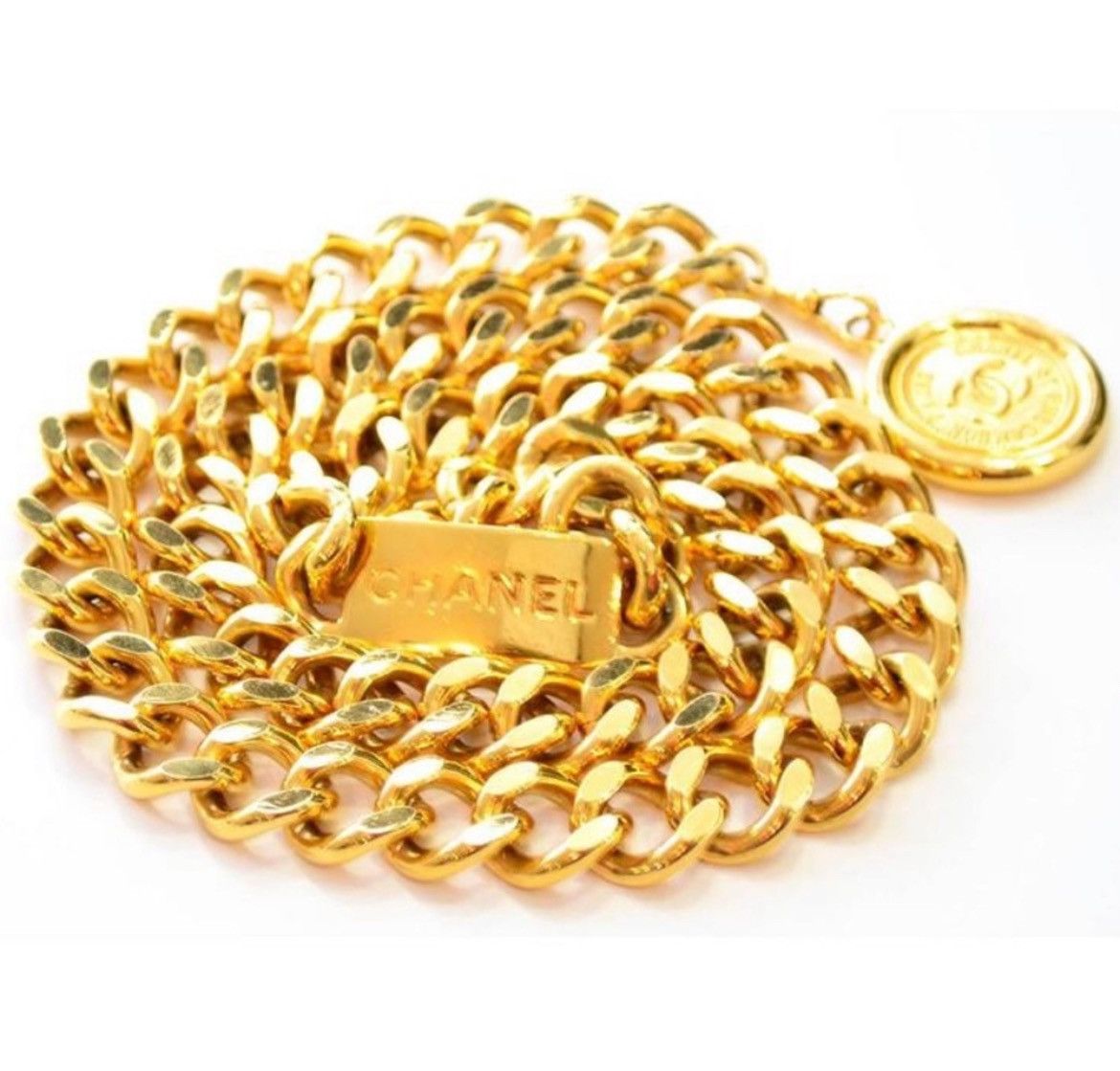 Chanel CHANEL Gold Chain Vintage Medallion Belt Necklace Size ONE SIZE - 4 Thumbnail