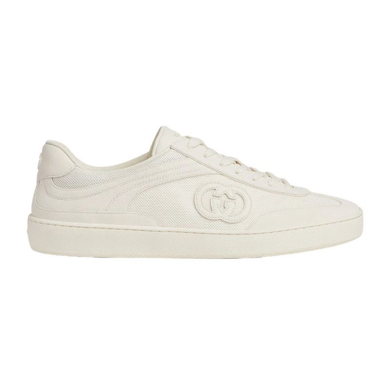GUCCI G75 $920 Men's White Leather Sneakers New & Authentic