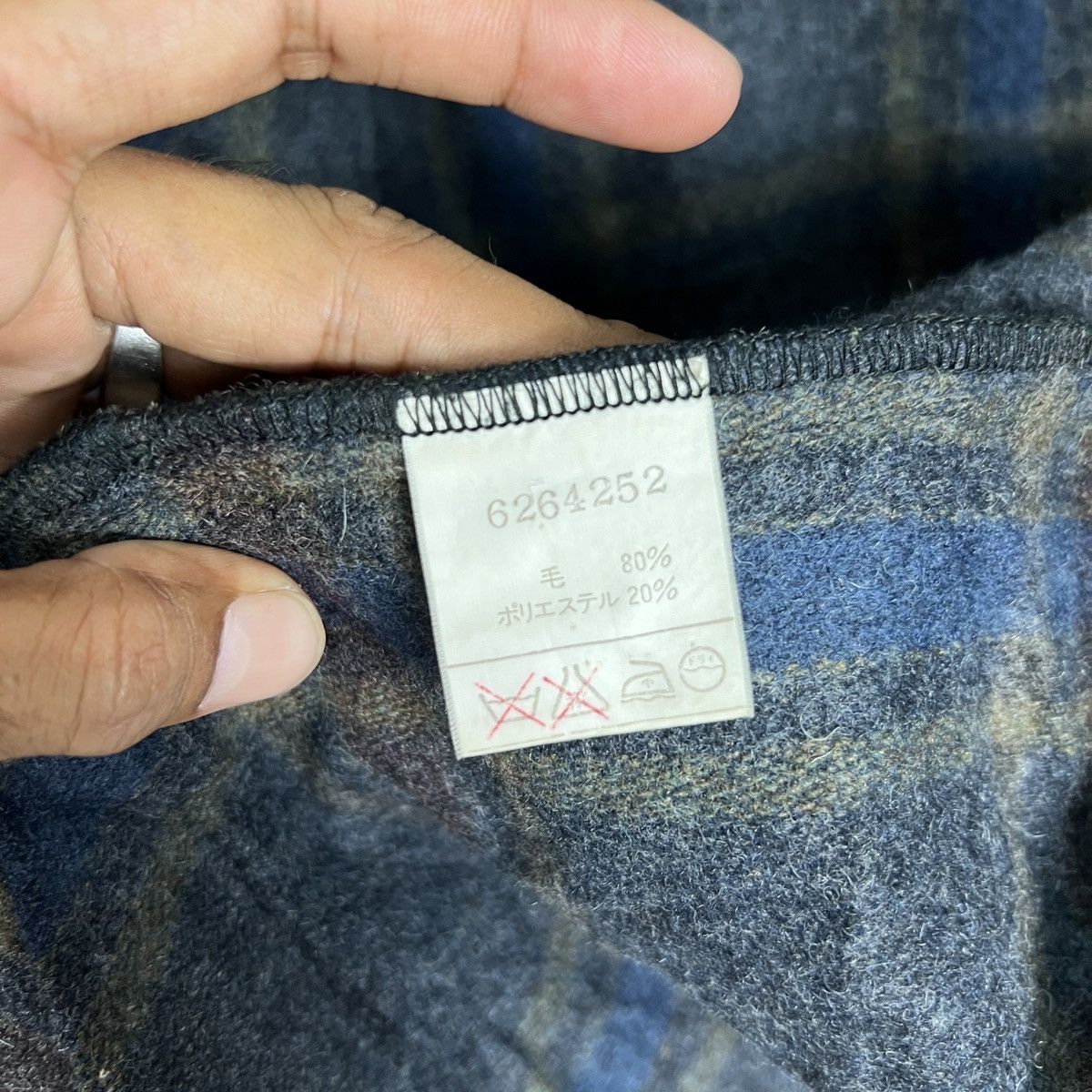 Issey Miyake 🔥 VINTAGE INTERMEZZO WOOL PLAID SHADOWS CPO JACKET Size US L / EU 52-54 / 3 - 13 Thumbnail