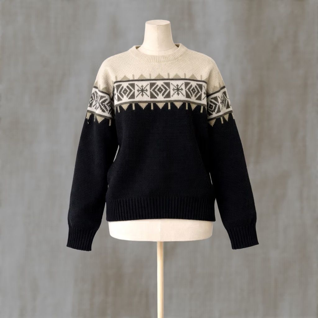Basic Editions VINTAGE Basic Editions Nordic Fair Isle Snowflake Sweater Mens L Blue 90s Grandpa Size US L / EU 52-54 / 3 - 1 Thumbnail