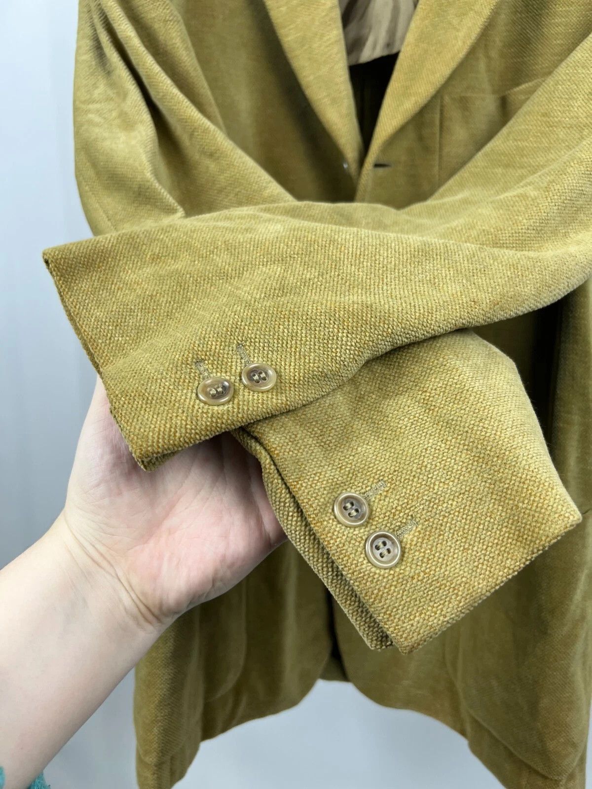 Ermenegildo Zegna Ermenegildo Zegna Soft Half-Lined Yellow Blazer Jacket Size 40R - 11 Thumbnail