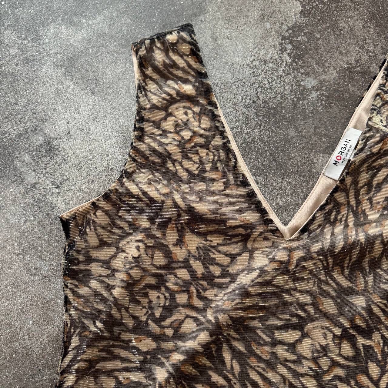Hysteric Glamour × Japanese Brand × Vintage Morgan de Toi Vintage Mesh Leopard Tank Top Size XS / US 0-2 / IT 36-38 - 4 Thumbnail