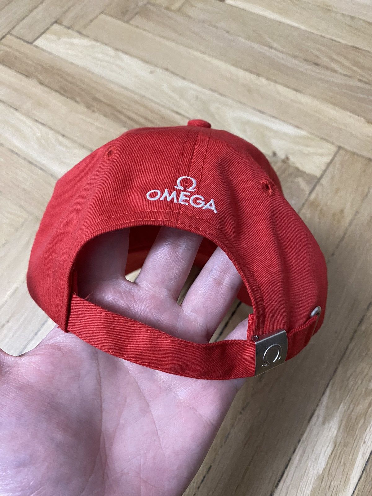 Omega OMEGA Baseball Hat Red/White Embroidered Adjustable Cap Size ONE SIZE - 3 Thumbnail