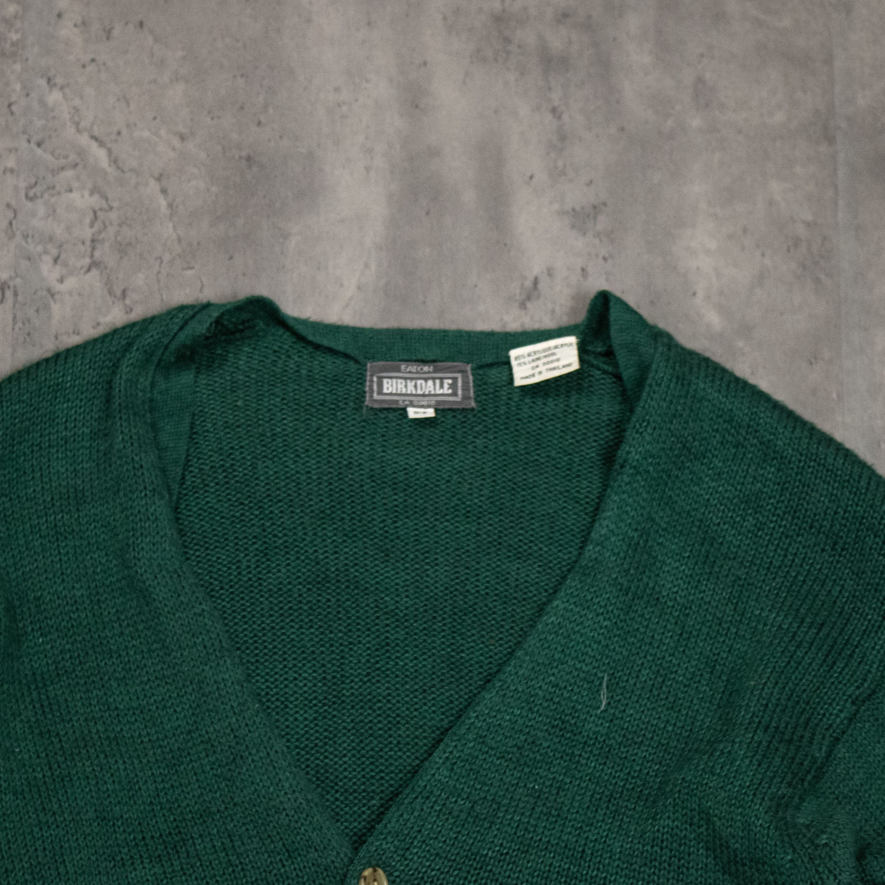 Japanese Brand Vintage 80's Forest Green Kurt Cobain Cardigan Sweater Size US S / EU 44-46 / 1 - 5 Thumbnail