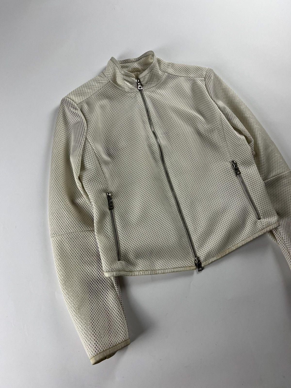 Prada Prada Mesh Leather Elbows Jacket SS 2000 Size S / US 4 / IT 40 - 2 Thumbnail