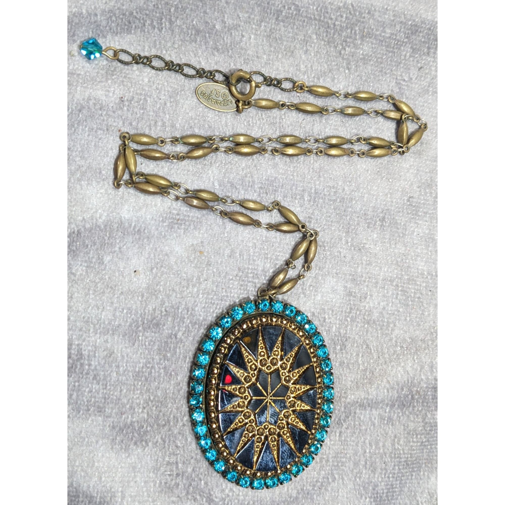 Other Vintage Liz Palacios Victorian Revival Black Gold And Blue S Size ONE SIZE - 4 Thumbnail