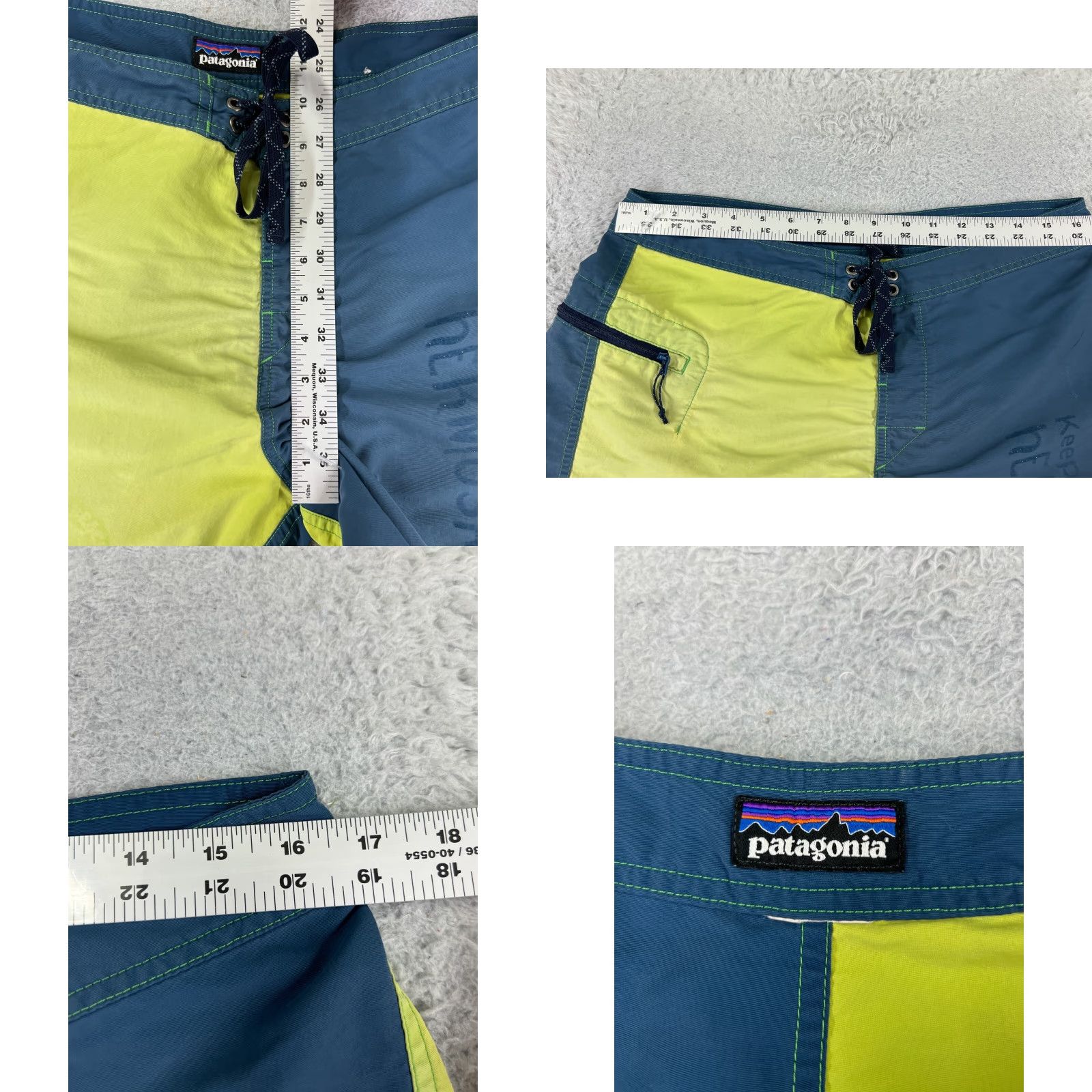 Patagonia Patagonia Mens Swim Trunks Bottom 33 Green Blue 100% Nylon Zipper Pocket Wavefarer Beach Size US 33 - 8 Thumbnail