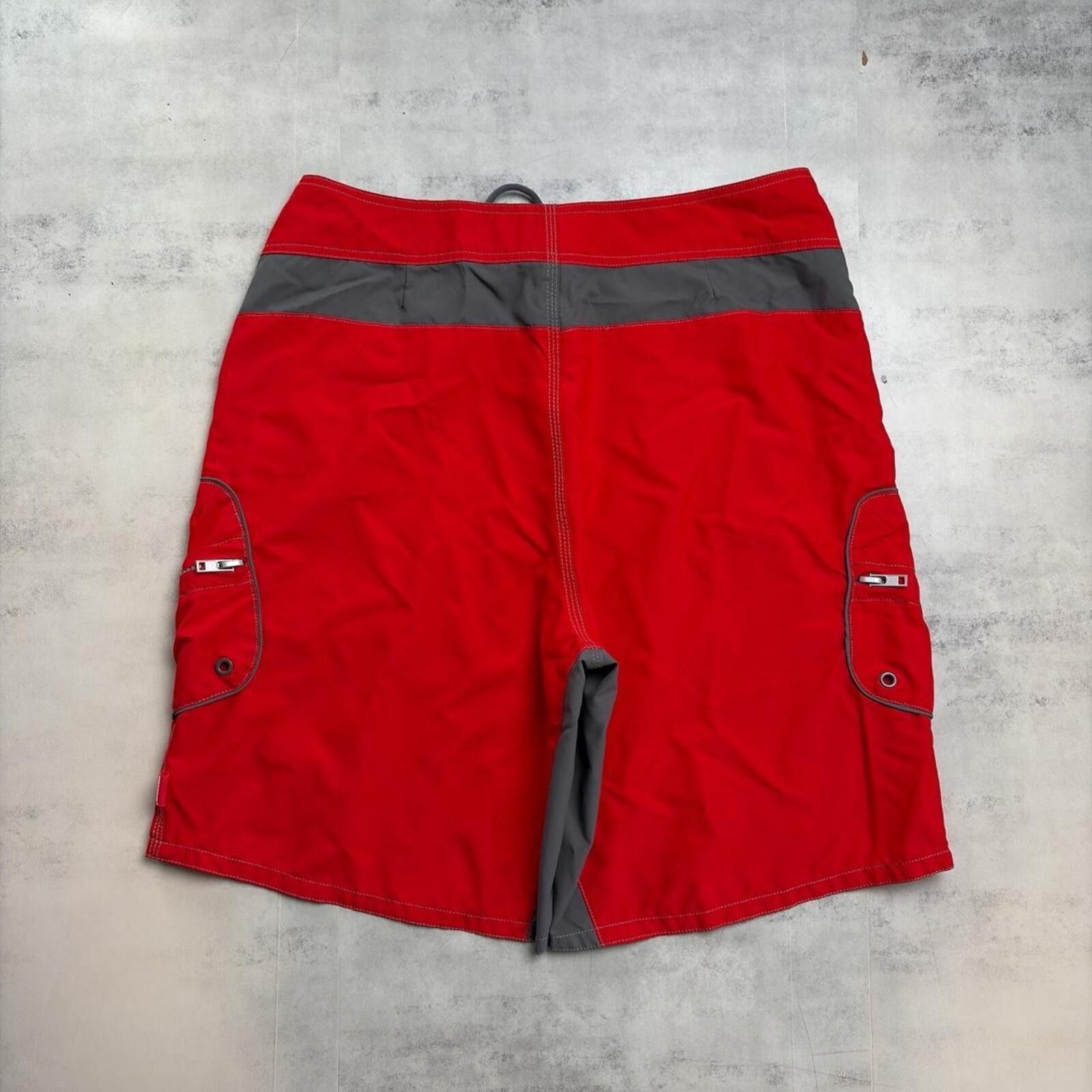 Mossimo Y2K Red Mossimo Surf Grunge Baggy Board Shorts Size US 36 / EU 52 - 2 Thumbnail