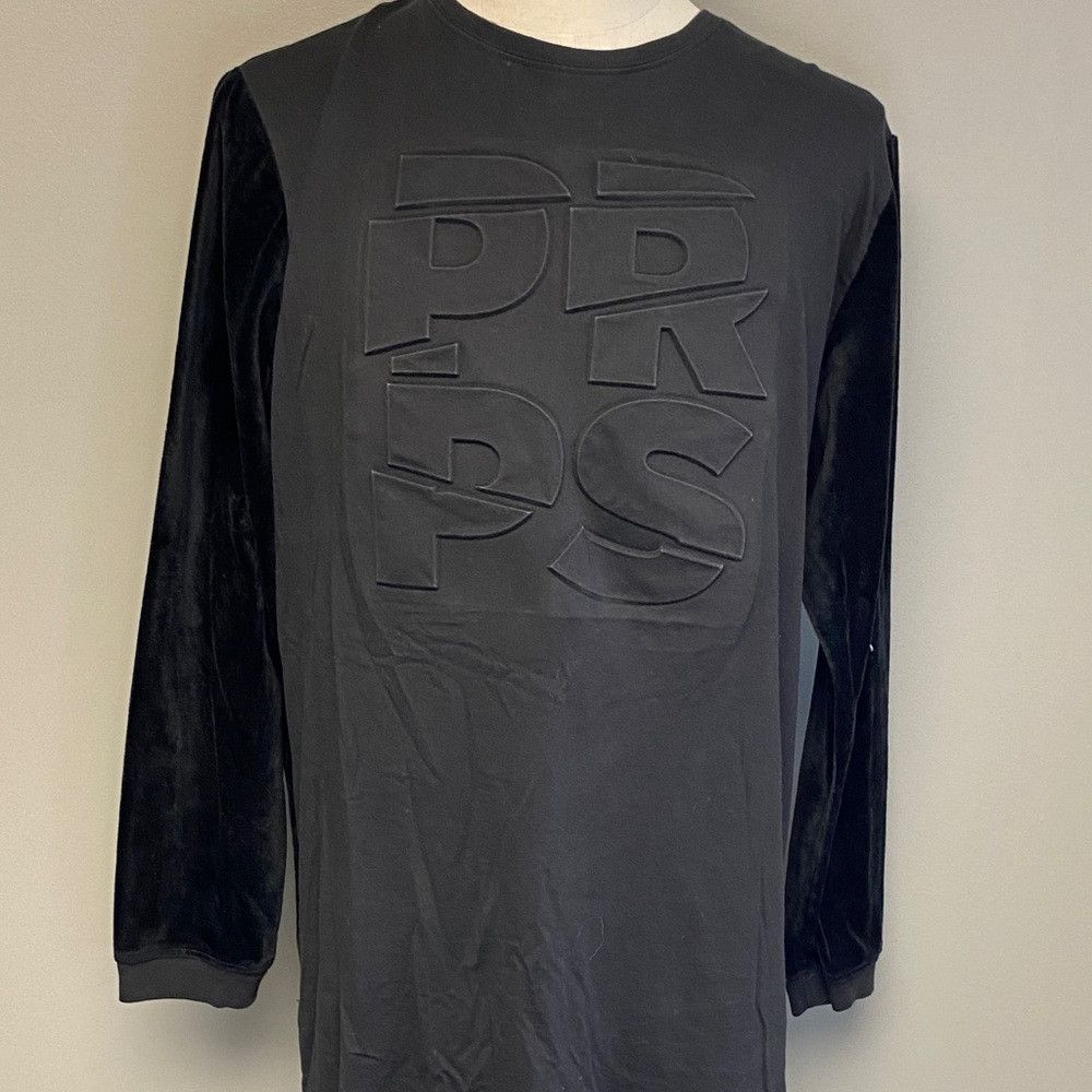 Prps PRPS Men’s Dark Gray & Black Long Sleeve Shirt (XL) Size US XL / EU 56 / 4 - 1 Thumbnail