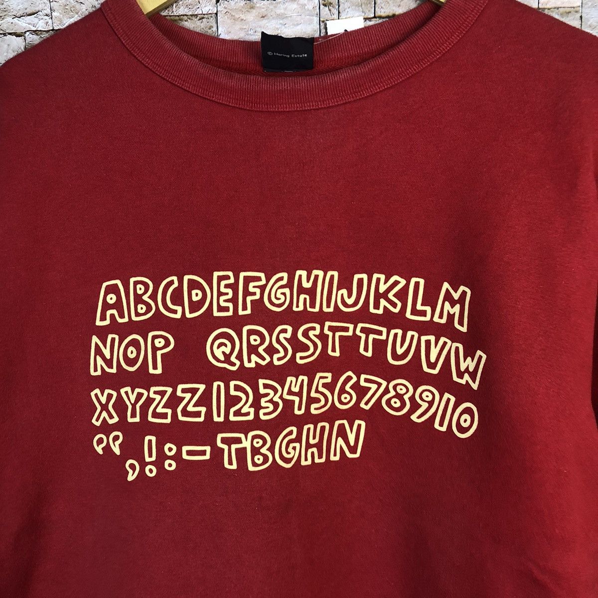 Keith Haring DL K.Harring X Uniqlo alphabet Red vintage Sweatshirt #A472 Size US L / EU 52-54 / 3 - 5 Thumbnail
