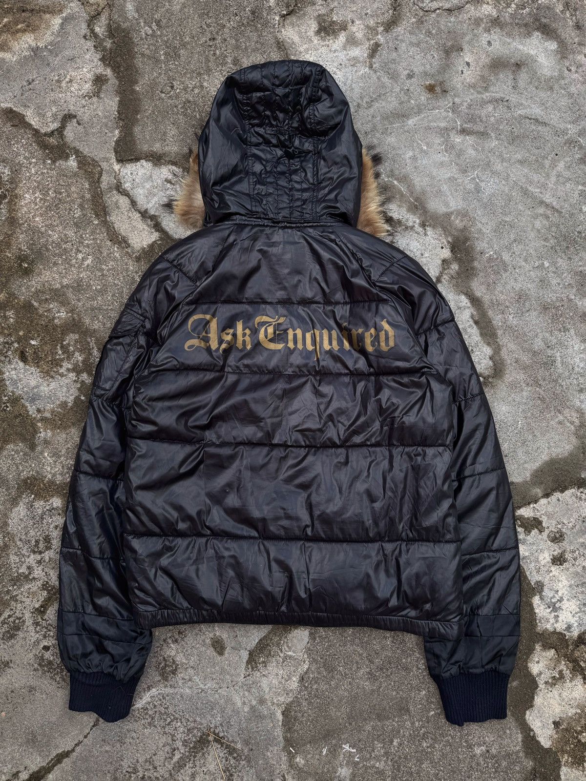 GOA archive Black Fur Down Jacket 00s archive V系】fur jacket fuga