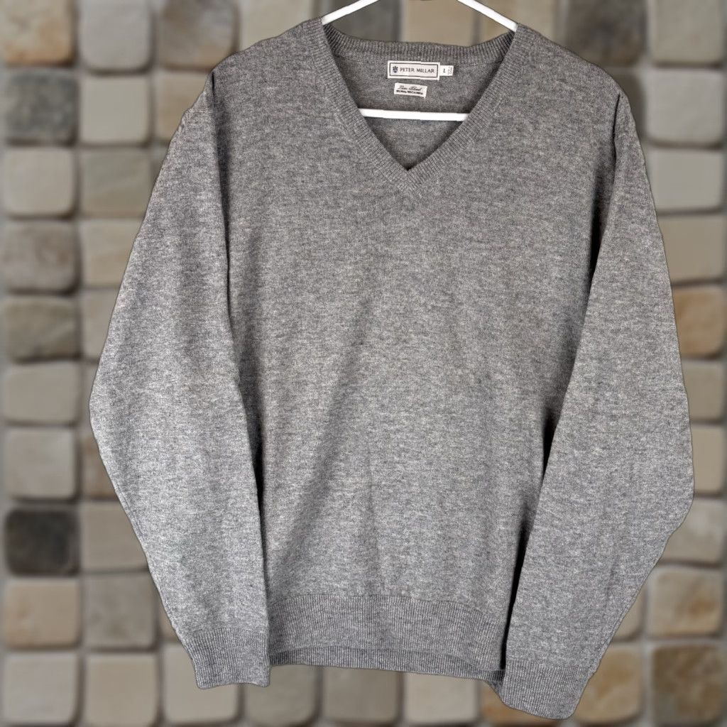 Peter Millar Peter Millar Sweater Mens L Gray V-Neck Cashmere Wool Pullover Golf Size US L / EU 52-54 / 3 - 1 Thumbnail