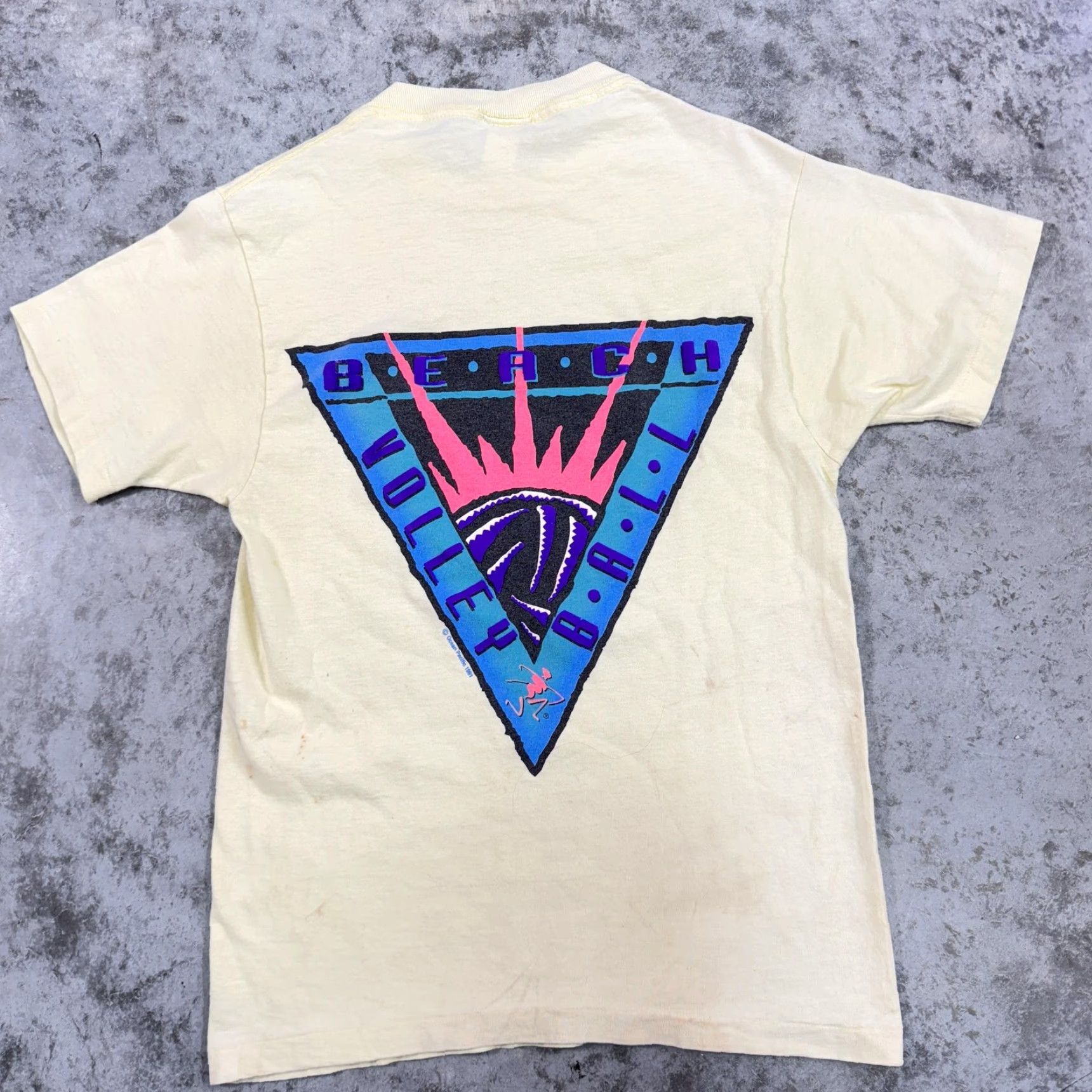 Ocean Pacific VINTAGE Ocean Pacific Shirt Mens Small Beach Volleyball Graphic 90s USA stains Size US S / EU 44-46 / 1 - 2 Thumbnail