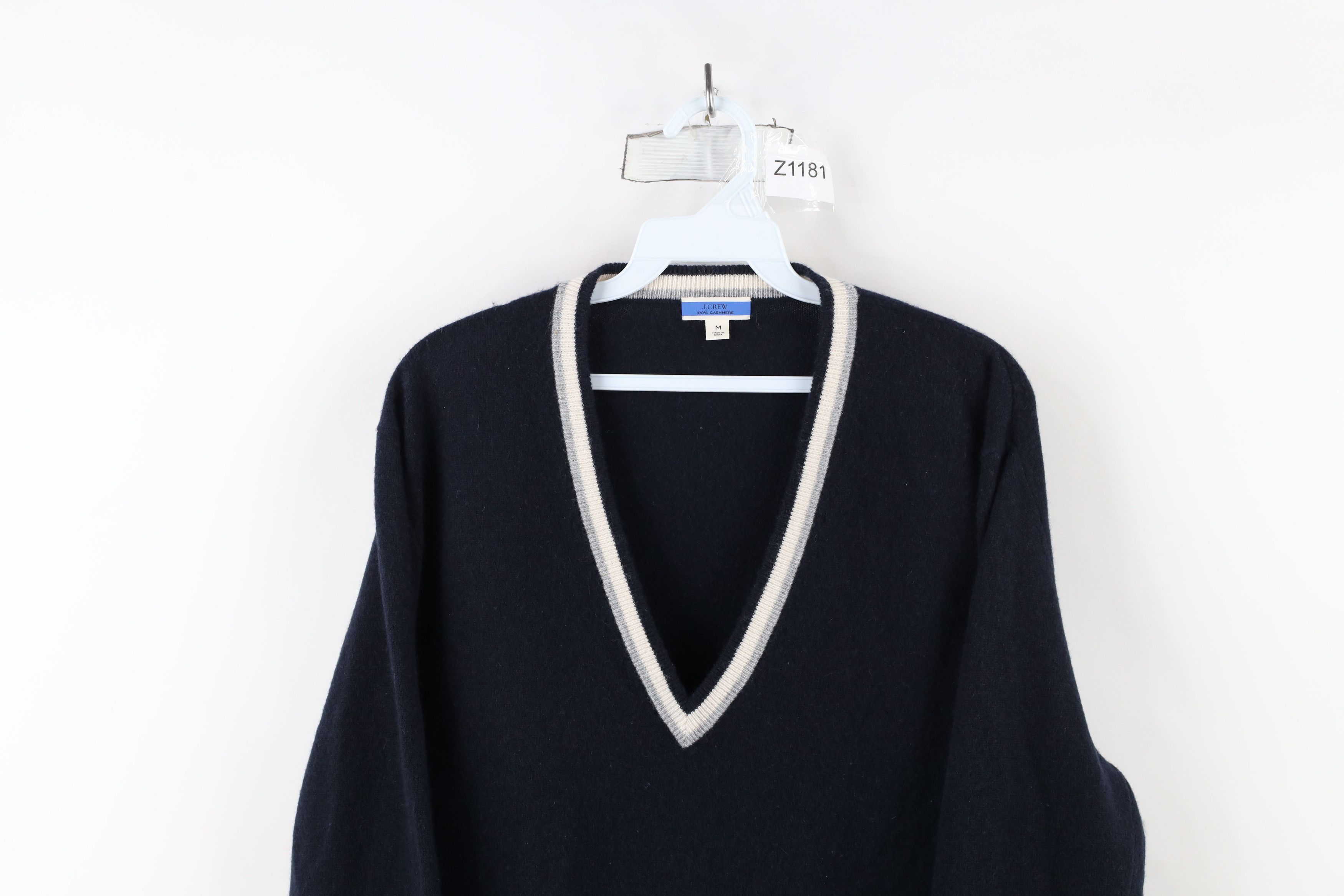 J.Crew × Vintage J Crew Soft Cashmere Knit Oversized V-Neck Sweater Blue Size M / US 6-8 / IT 42-44 - 2 Thumbnail