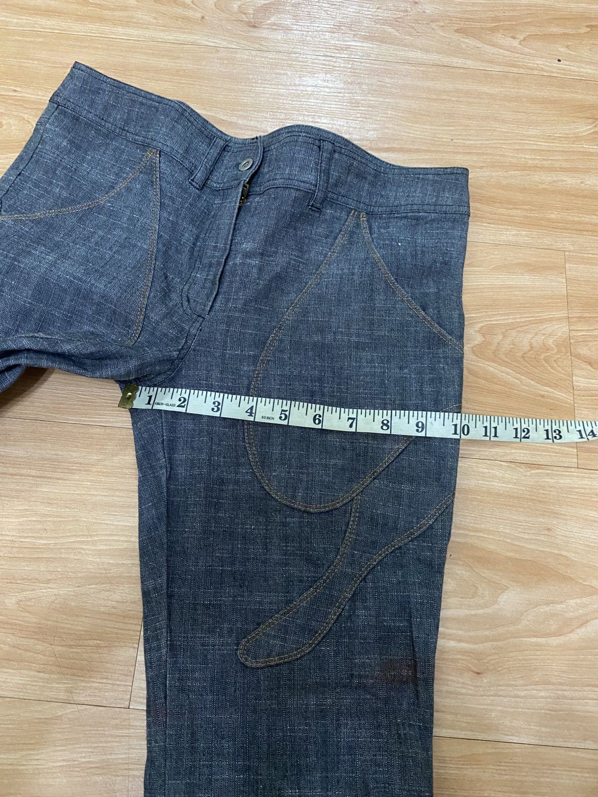 Japanese Brand LA TENDA WAXED BLACK BOOTCUT DENIM NICE DESIGN VERY RARE Size 31" - 19 Thumbnail