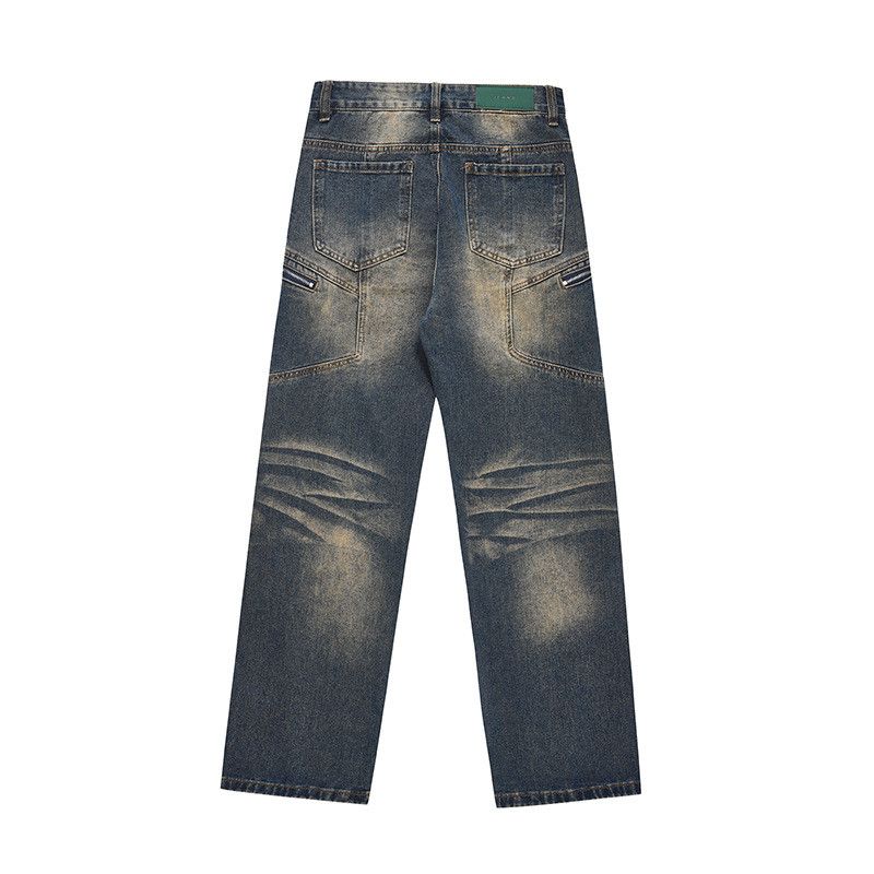 Vintage American retro washed multi-pocket distressed jeans Size US 32 / EU 48 - 2 Thumbnail