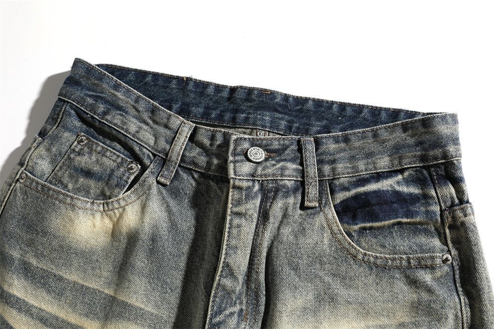 Jean Men's washed casual punk vintage distressed jeans Size US 32 / EU 48 - 3 Thumbnail
