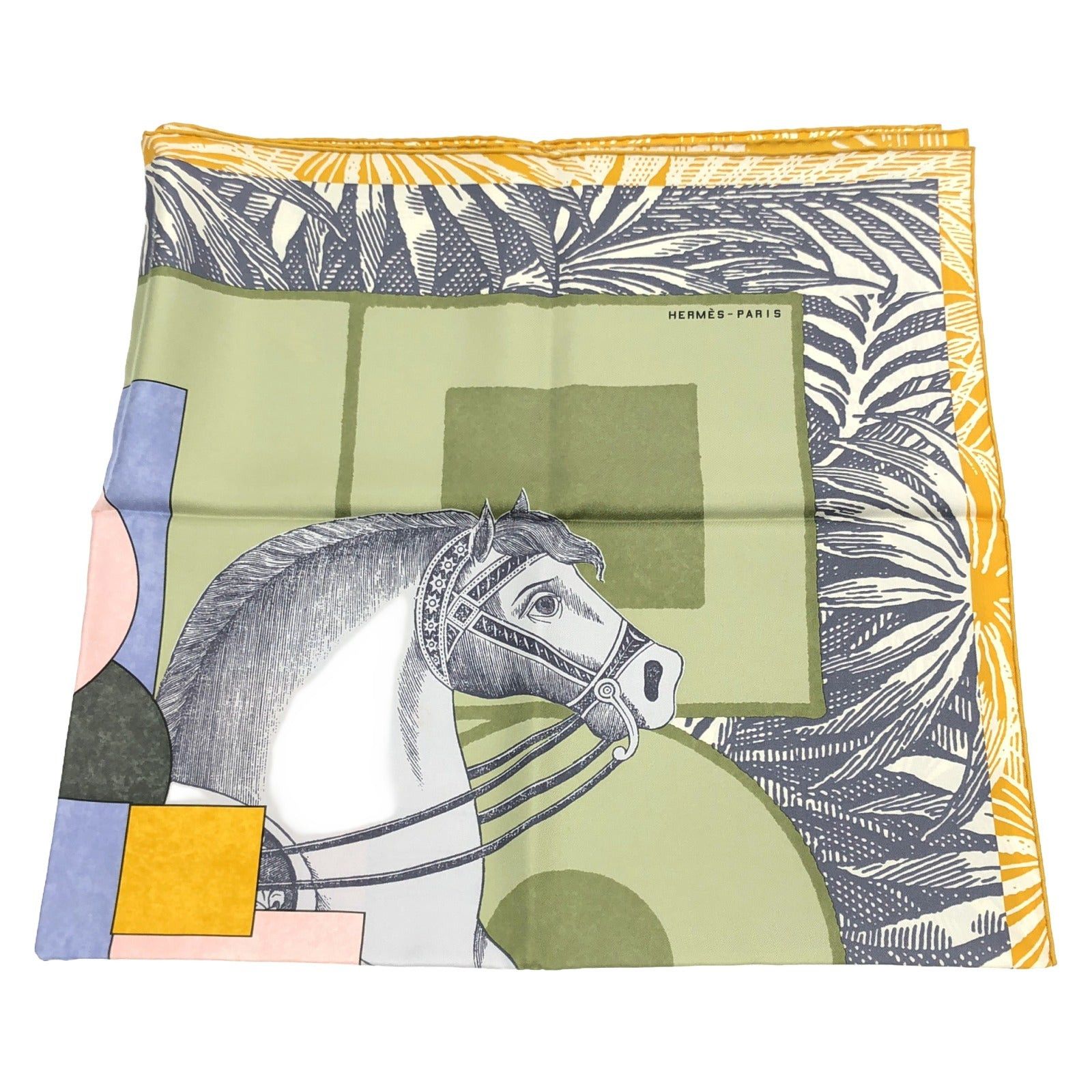 Hermes Hermes Carres 90 Scarf Silk Green Size ONE SIZE - 1 Thumbnail