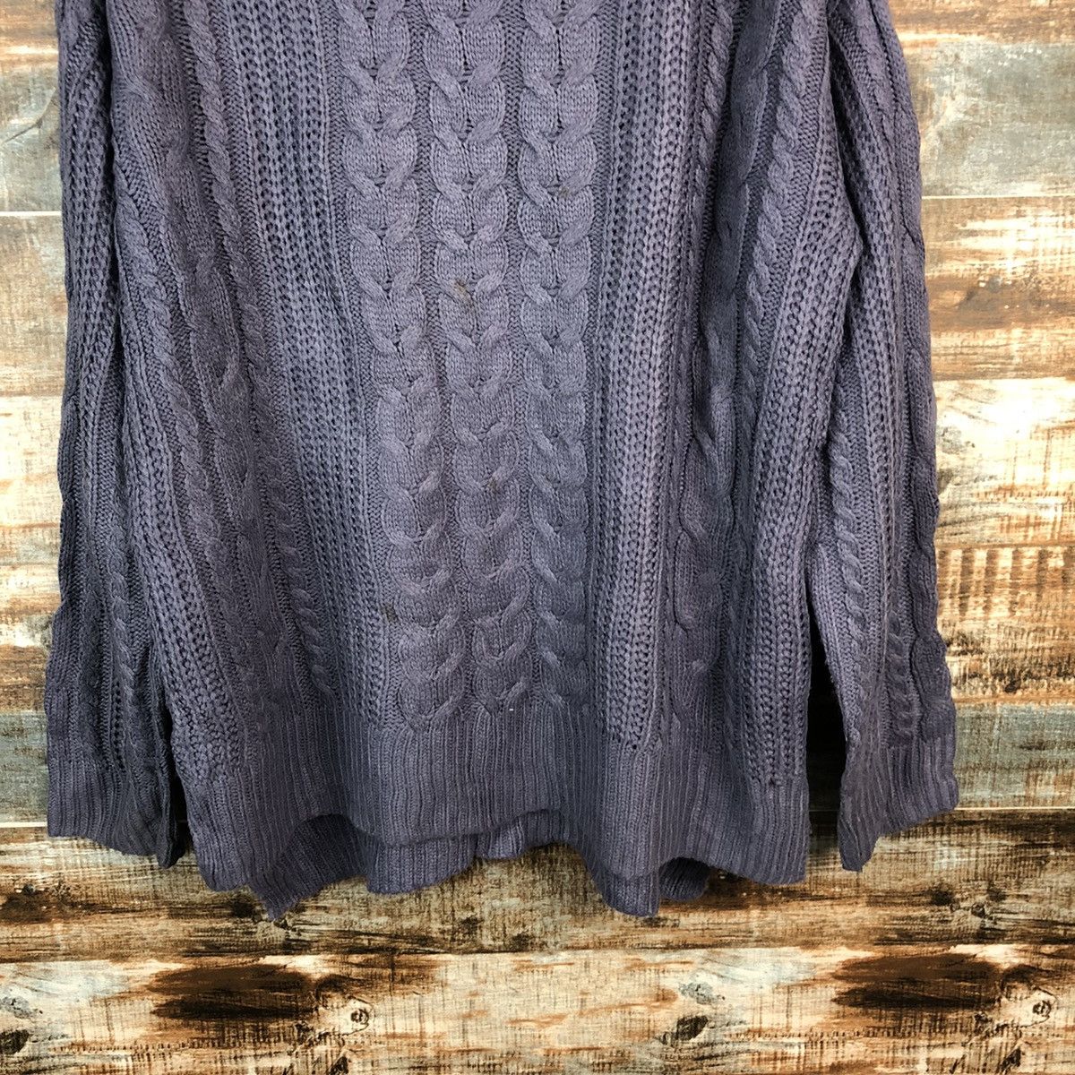 Homespun Knitwear Mono Mart Purple faded cable Knitwear #A1843 Size US XL / EU 56 / 4 - 6 Thumbnail