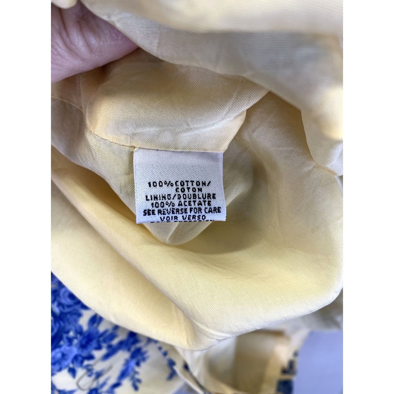 Talbots Talbots Petites Yellow Blue Floral Print V Neck Dress Womens 4-11104 Size S / US 4 / IT 40 - 3 Thumbnail