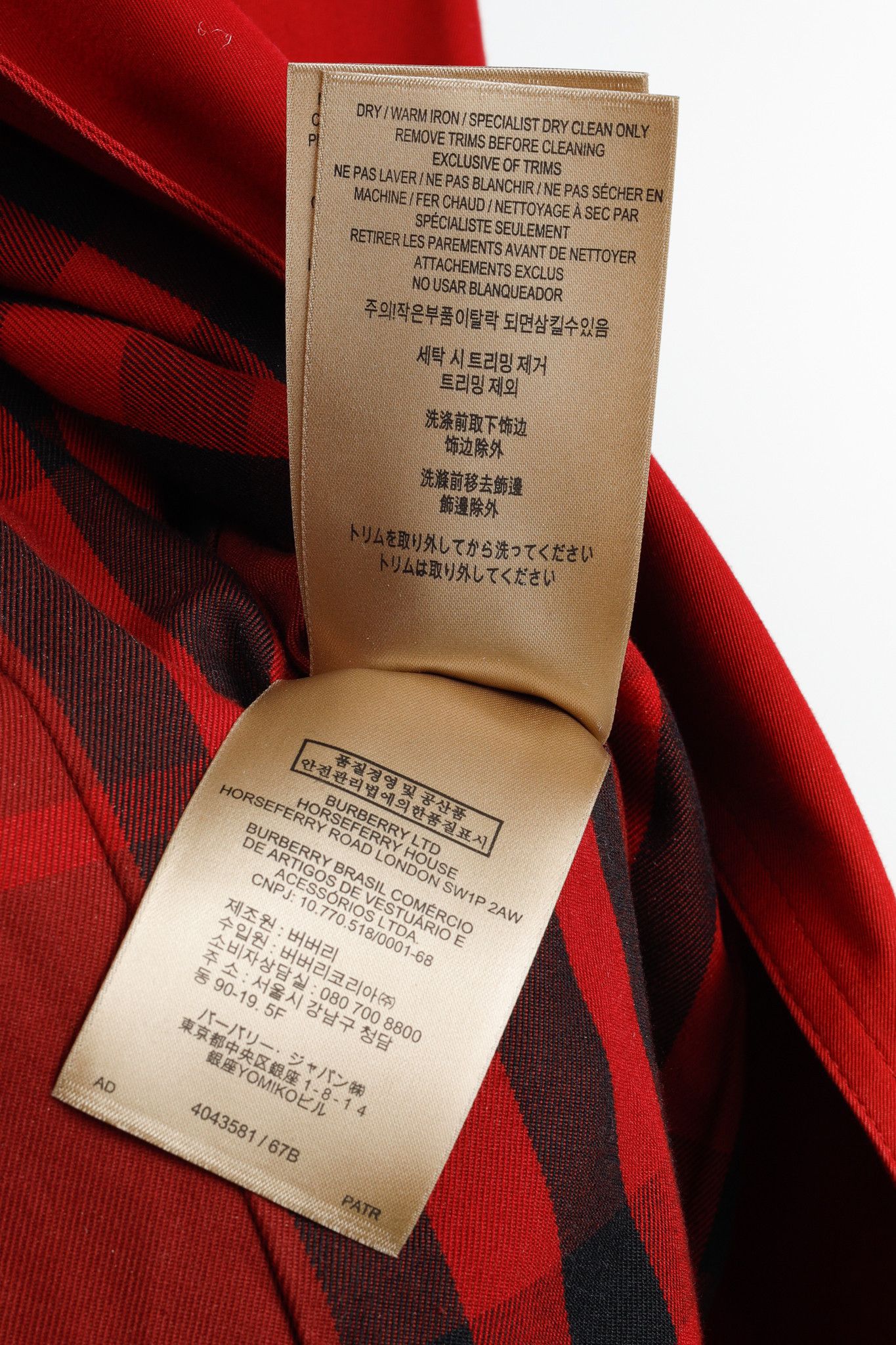Burberry Burberry Red Cotton Belted Double-Breasted Trench Coat Size XXS / US 00 / IT 34 - 16 Thumbnail