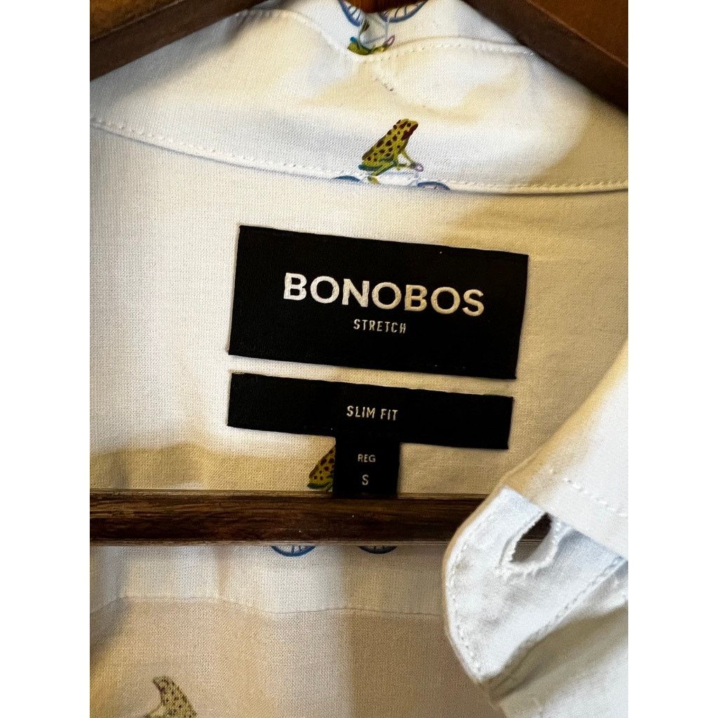 Bonobos Bonobos Blue "Frog on Bike" Button Down Size S Slim Fit Size US S / EU 44-46 / 1 - 2 Thumbnail